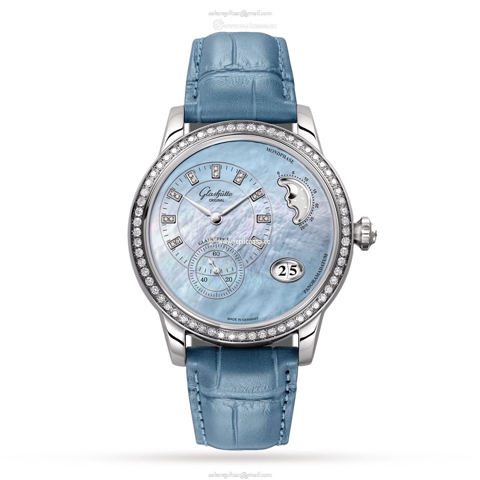 Glashutte Original PanoMatic Luna Ladies details 1-90-12-03-12-02