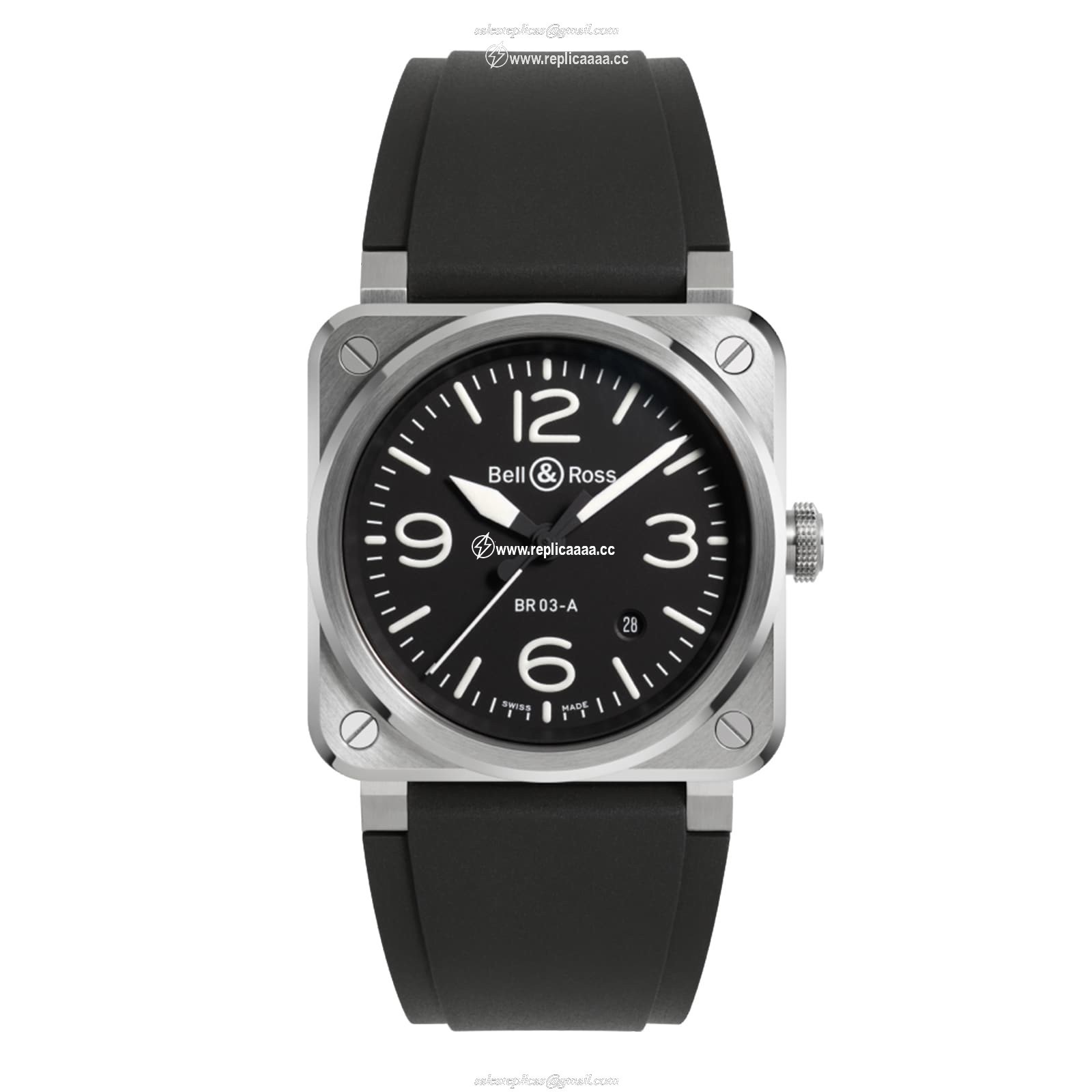 Bell & Ross BR 03 Black Steel 41mm BR03A-BL-ST/SRB