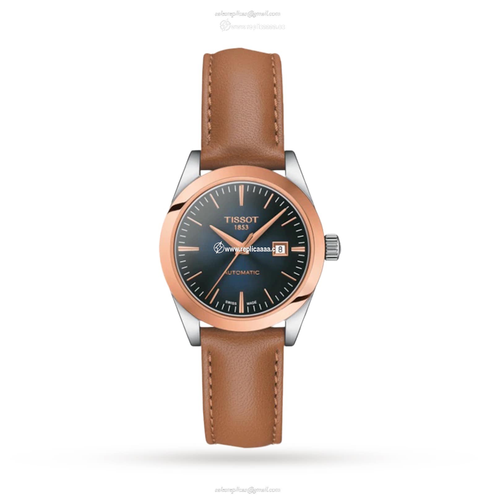 Tissot T-Gold T-My Lady Automatic 18K Gold 29mm Ladies details Blue T9300074604100 1 Tissot T-Gold T-My Lady Automatic 18K Gold 29mm Ladies details Blue T9300074604100