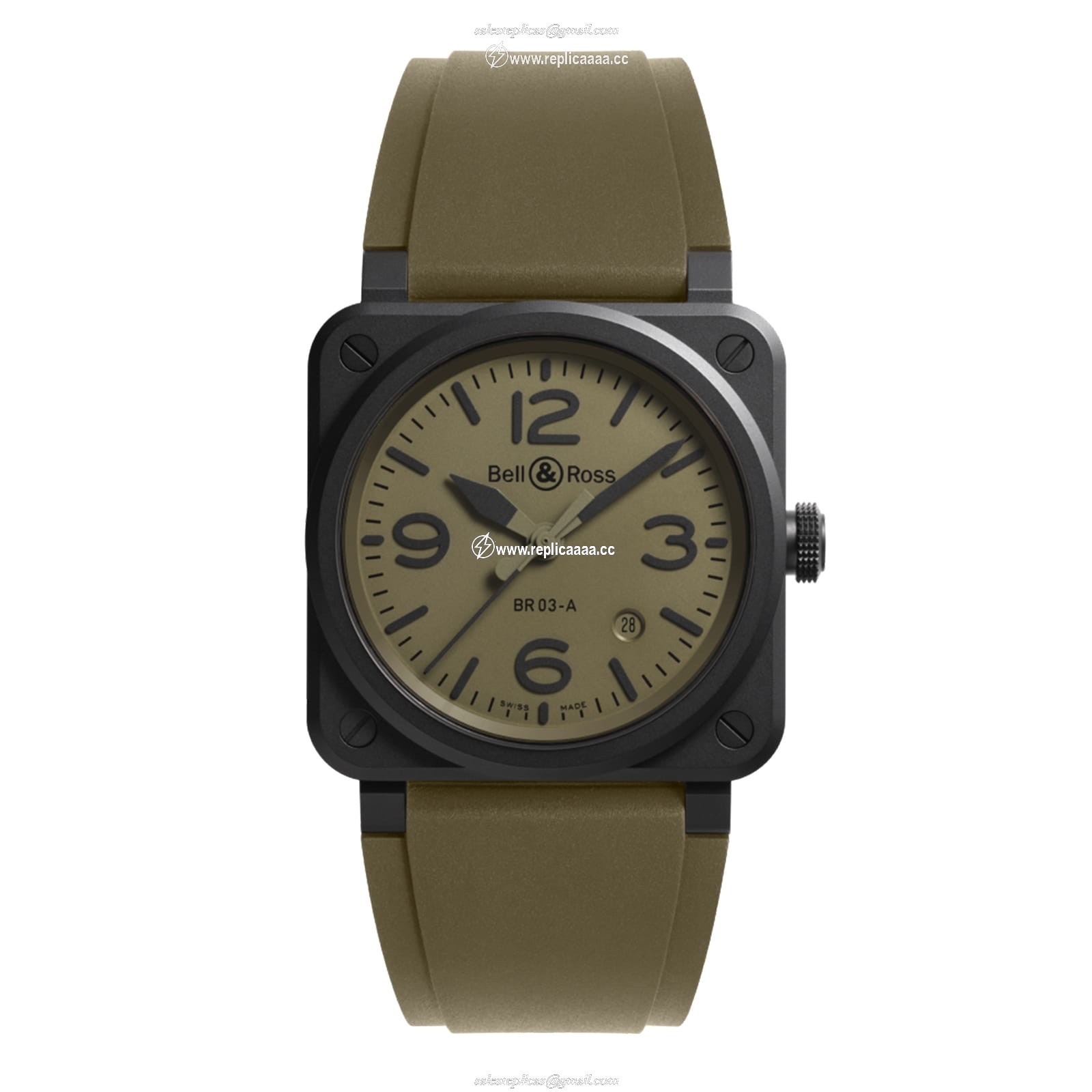 Bell & Ross BR 03 Military Ceramic 41mm BR03A-MIL-CE/SRB