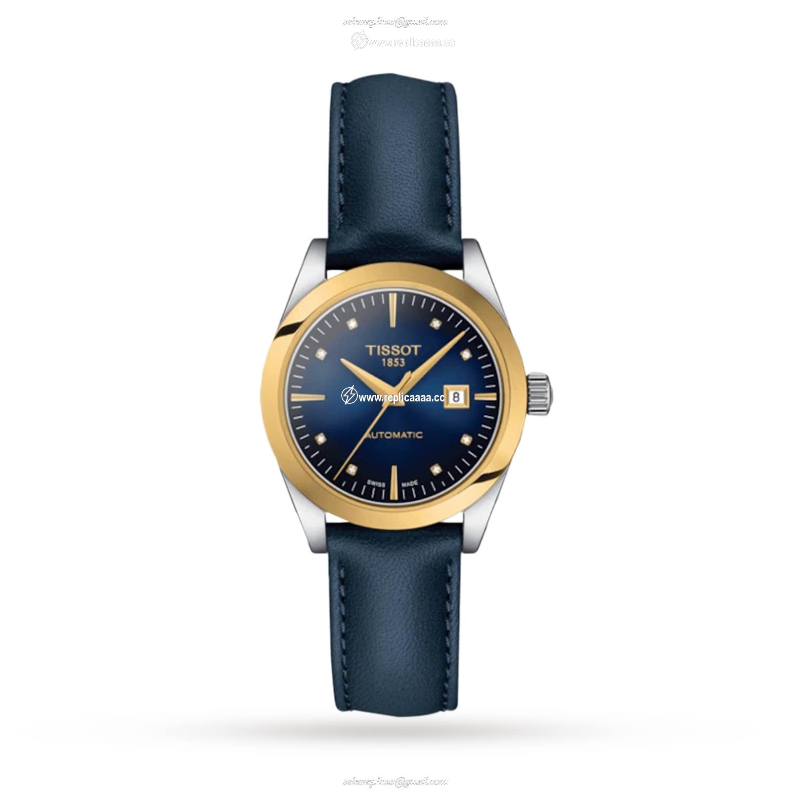 Tissot T-Gold T-My Lady 18K Gold Automatic 29mm Ladies details Blue T9300074604600 1 Tissot T-Gold T-My Lady 18K Gold Automatic 29mm Ladies details Blue T9300074604600