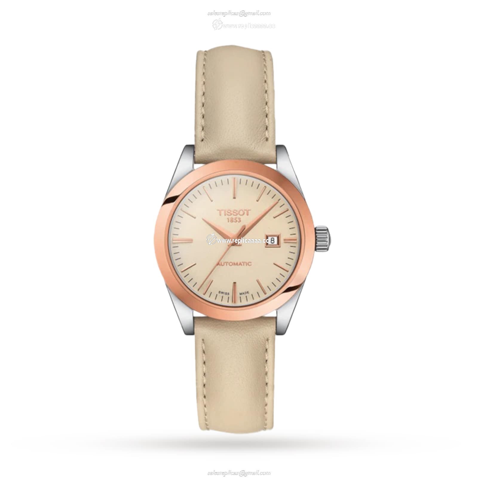 Tissot T-Gold T-My Lady Automatic 18K Gold 29mm Ladies details Cream T9300074626100 1 Tissot T-Gold T-My Lady Automatic 18K Gold 29mm Ladies details Cream T9300074626100