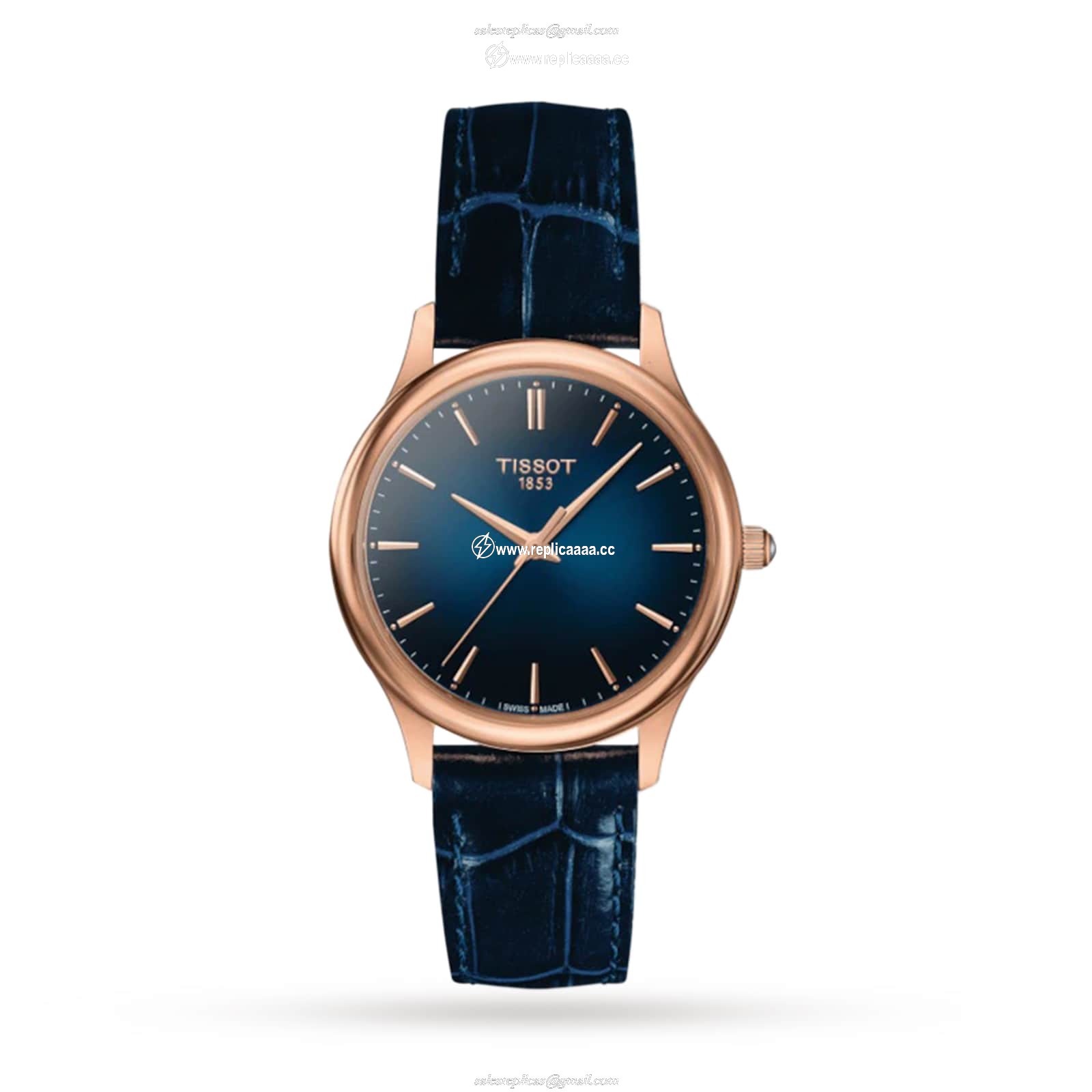 Tissot T-Gold Excellence Lady 18K Gold 32mm Ladies details Blue T9262107604100