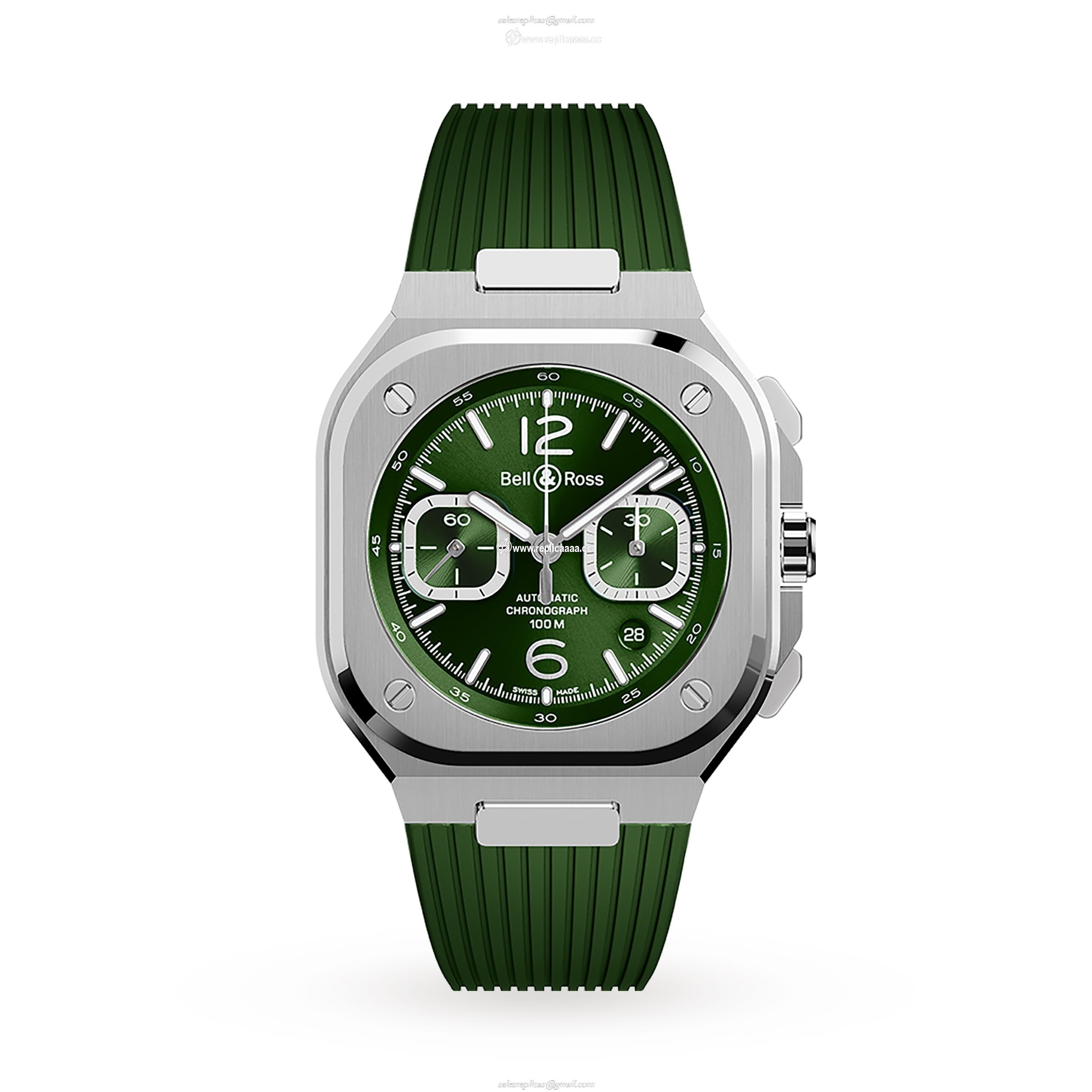 Bell & Ross BR 05 CHRONO GREEN STEEL 42MM BR05C-GN-ST/SRB 1 Bell & Ross BR 05 CHRONO GREEN STEEL 42MM BR05C-GN-ST/SRB