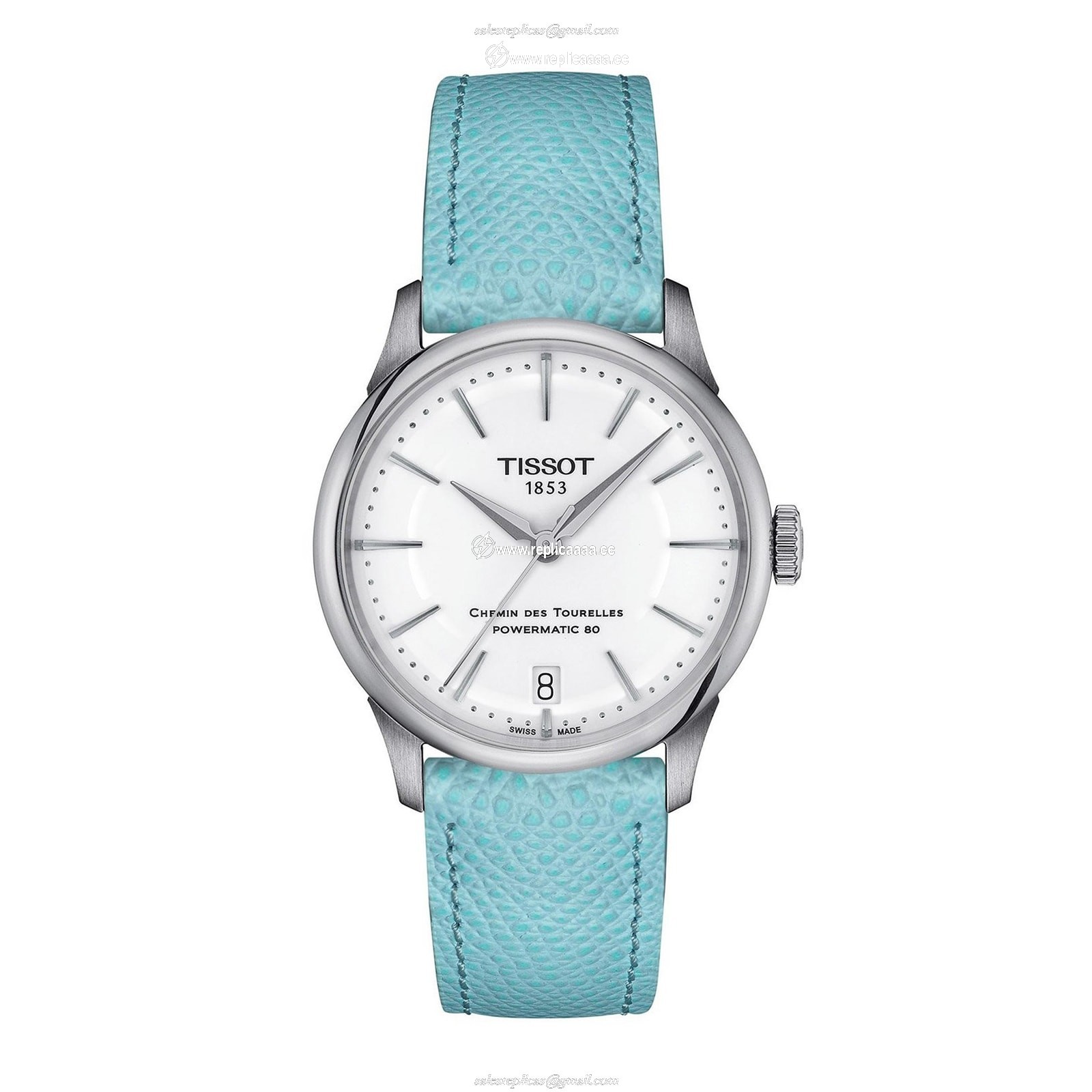 Tissot Chemin des Tourelles Powermatic 80 34mm Ladies details White T1392071601100 1 Tissot Chemin des Tourelles Powermatic 80 34mm Ladies details White T1392071601100
