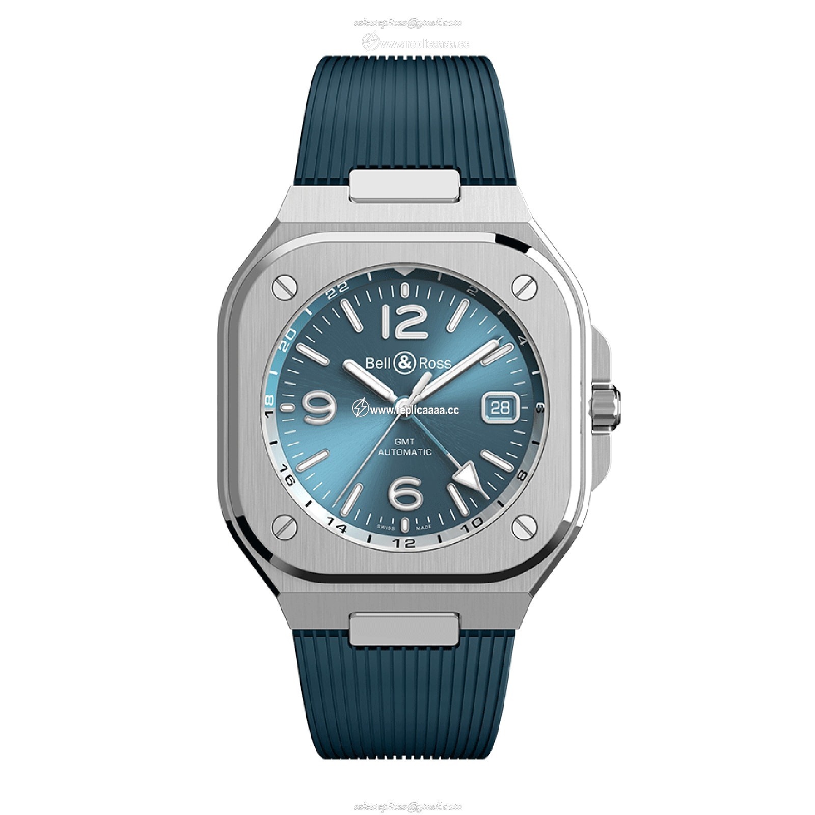 Bell & Ross BR 05 GMT SKY BLUE 41MM BR05G-PB-ST/SRB 1 Bell & Ross BR 05 GMT SKY BLUE 41MM BR05G-PB-ST/SRB