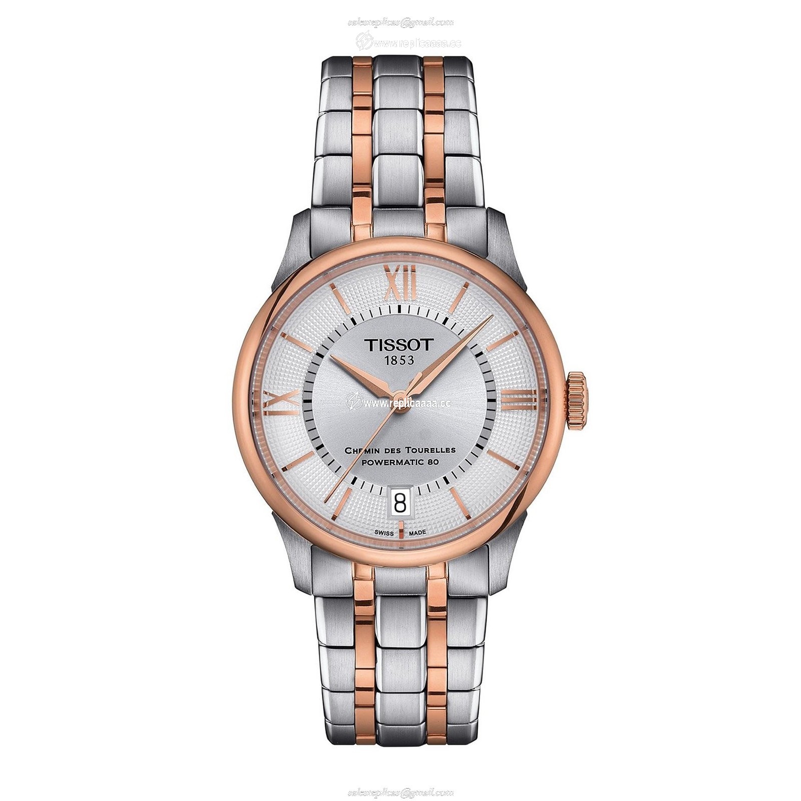 Tissot Chemin des Tourelles Powermatic 80 34mm Ladies details Silver T1392072203800 1 Tissot Chemin des Tourelles Powermatic 80 34mm Ladies details Silver T1392072203800