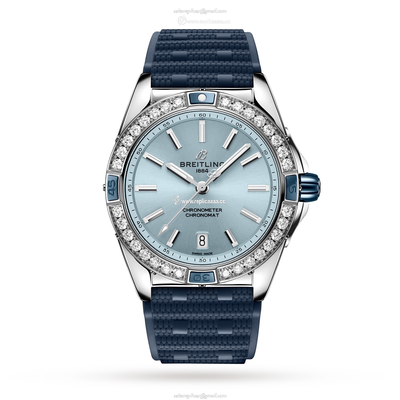 Breitling Super Chronomat Automatic 38 Blue Rubber Strap details A17356531C1S1 1 Breitling Super Chronomat Automatic 38 Blue Rubber Strap details A17356531C1S1