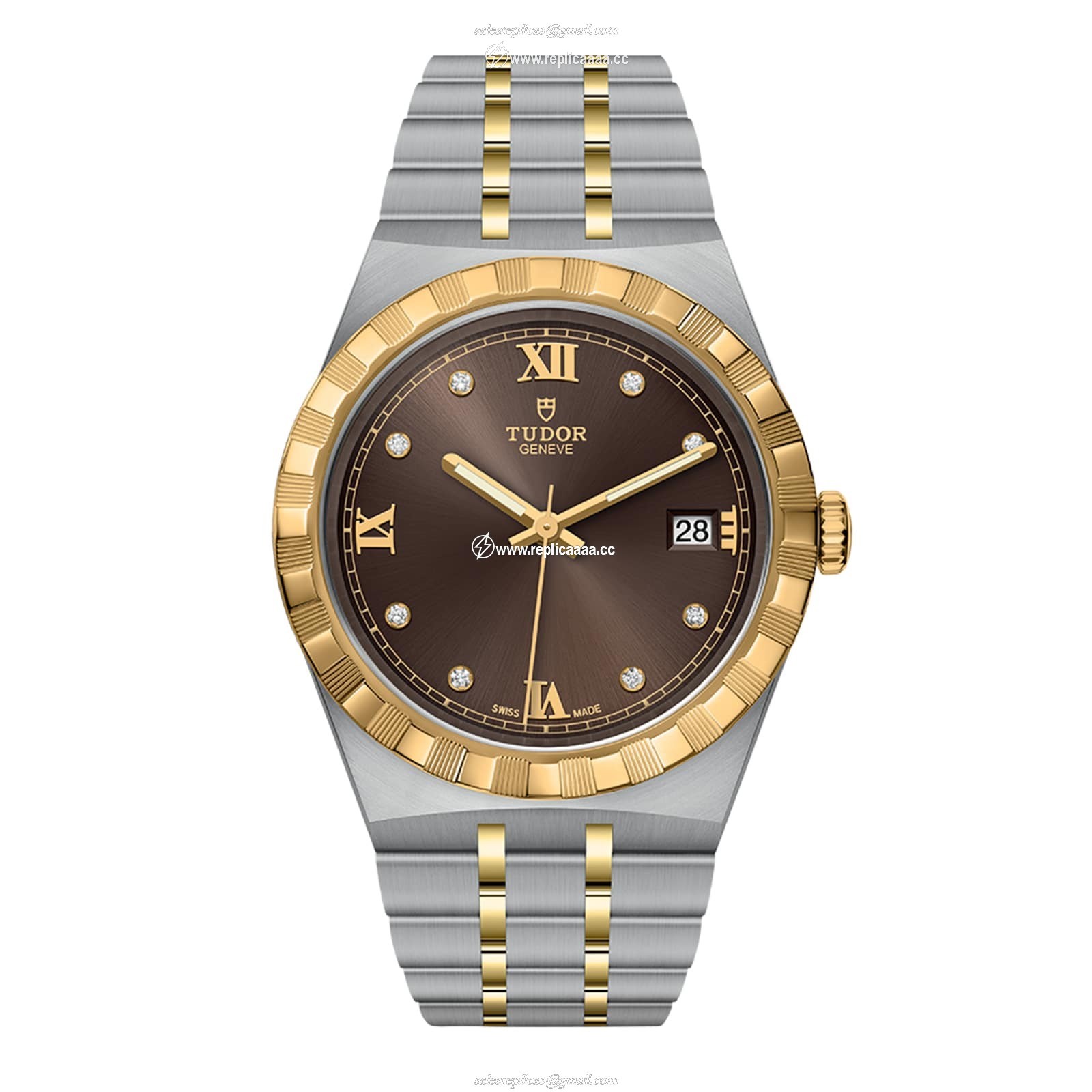 Tudor Royal S G 38mm Steel Case Diamond-Set Chocolate Dial M28503-0008 1 Tudor Royal S G 38mm Steel Case Diamond-Set Chocolate Dial M28503-0008
