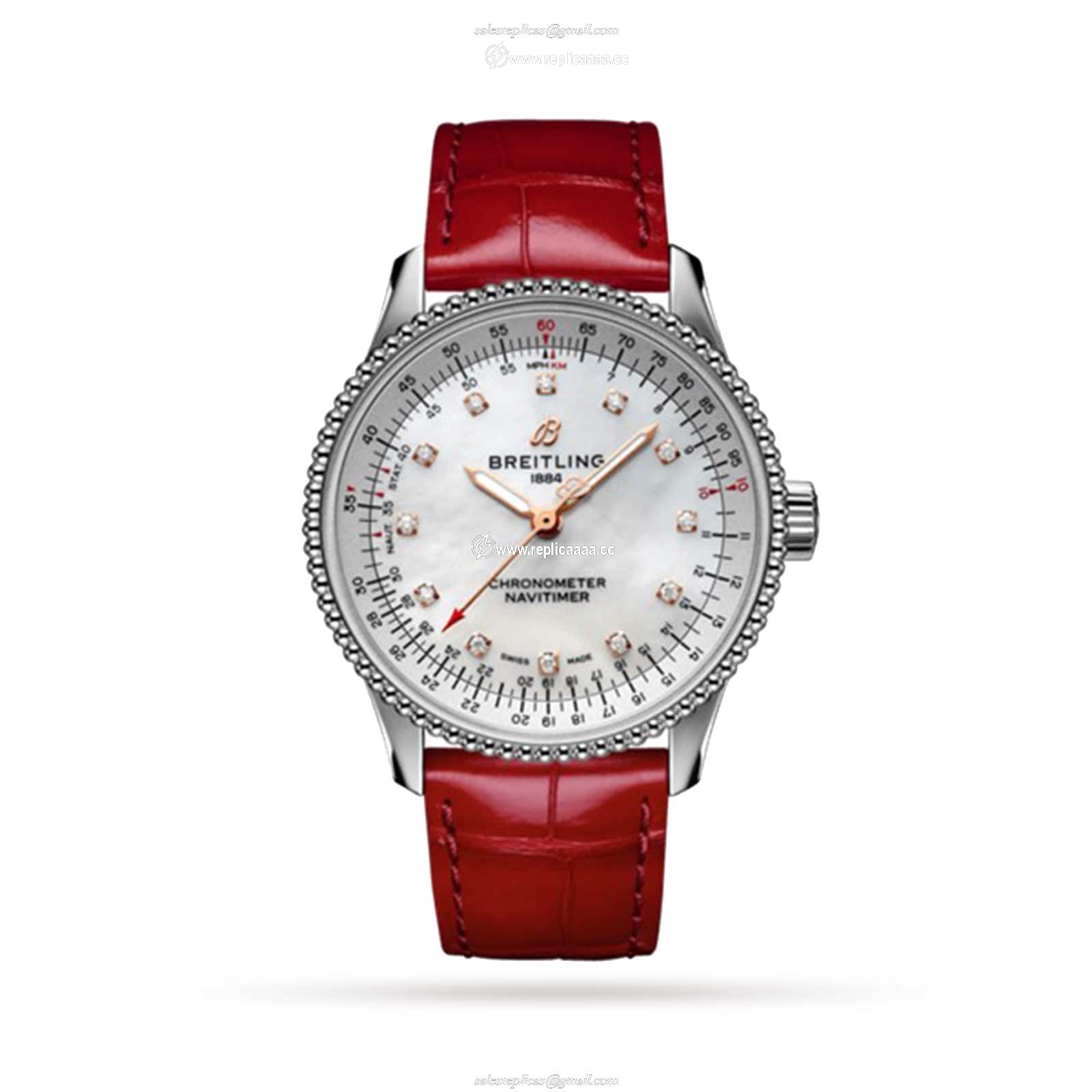 Breitling Navitimer Automatic 35 Stainless Steel Mother of Pearl details A17395211A1P6