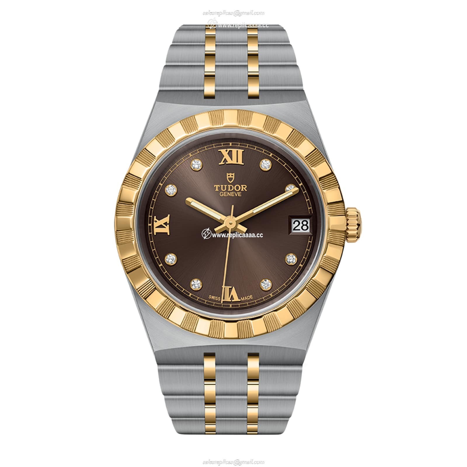 Tudor Royal S G 34mm Steel Case Diamond-Set Chocolate Dial M28403-0009 1 Tudor Royal S G 34mm Steel Case Diamond-Set Chocolate Dial M28403-0009