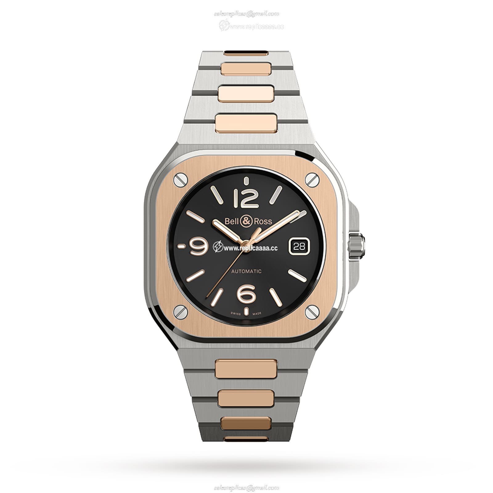 Bell & Ross BR 05 BLACK STEEL GOLD 40mm BR05A-BL-STPG/SSG 1 Bell & Ross BR 05 BLACK STEEL GOLD 40mm BR05A-BL-STPG/SSG