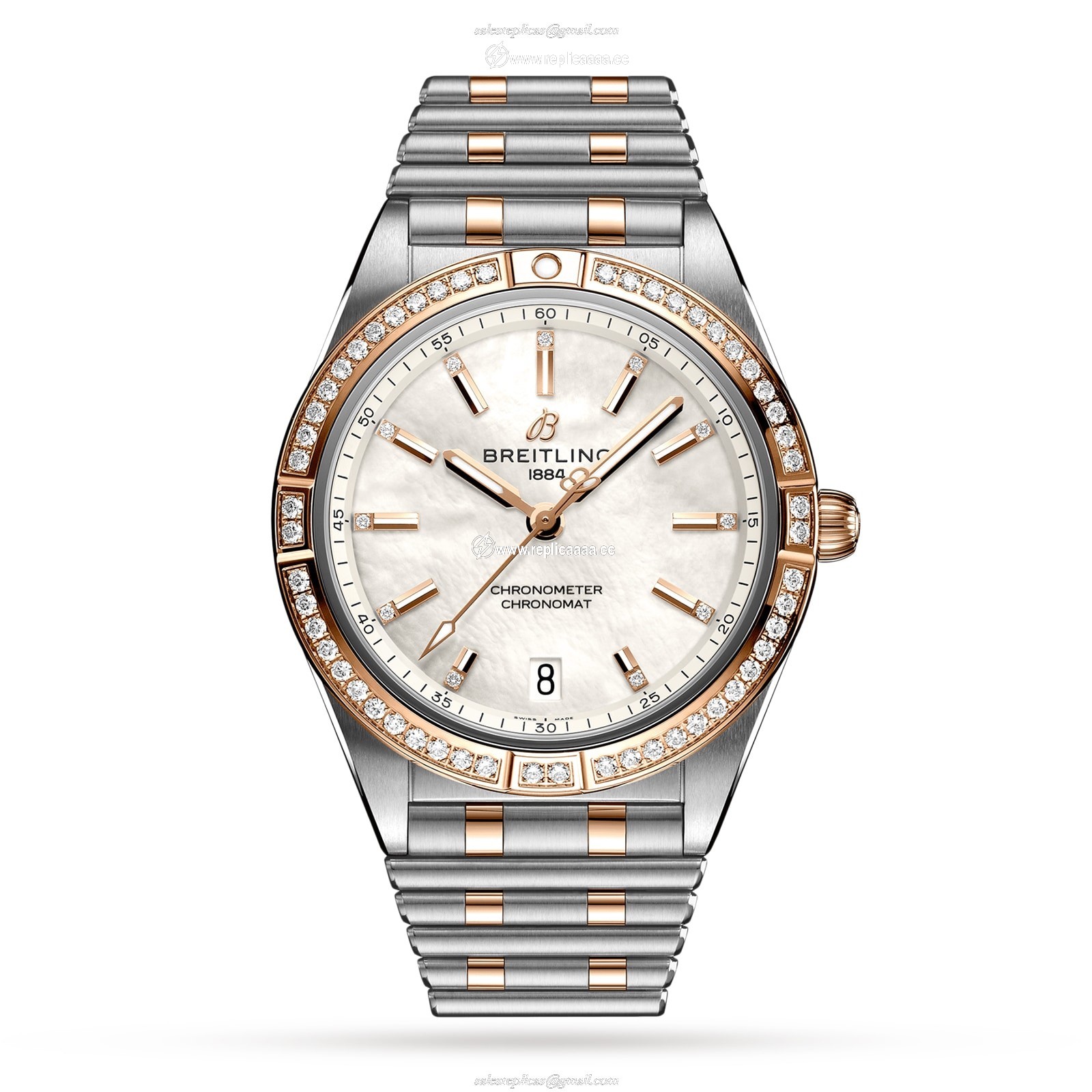 Breitling Chronomat Automatic 36 Stainless Steel 18k Red Gold (Gem-set) - Mother of Pearl details U10380591A2U1 1 Breitling Chronomat Automatic 36 Stainless Steel 18k Red Gold (Gem-set) - Mother of Pearl details U10380591A2U1