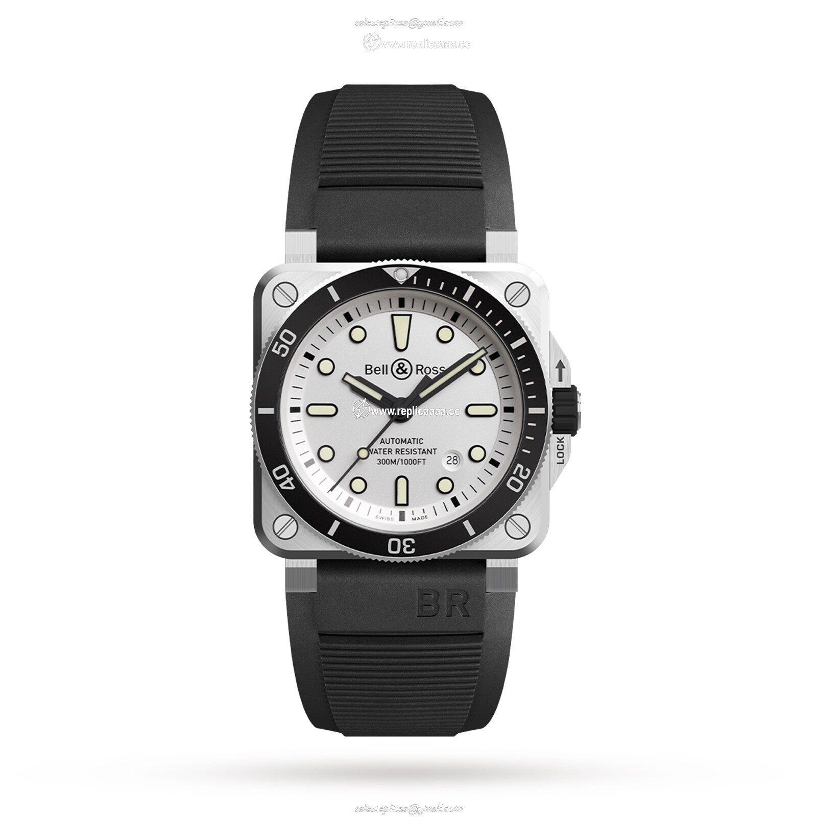 Bell & Ross BR 03-92 DIVER WHITE 42mm BR0392-D-WH-ST/SRB 1 Bell & Ross BR 03-92 DIVER WHITE 42mm BR0392-D-WH-ST/SRB
