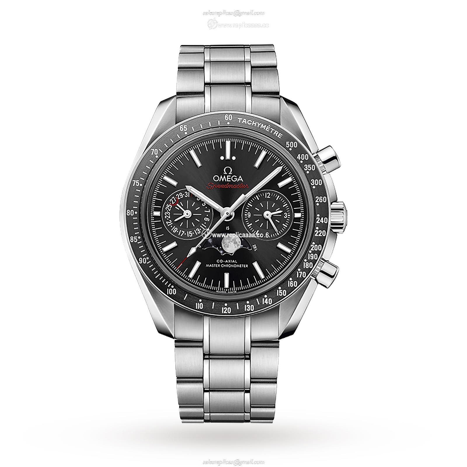 Omega Speedmaster Mens 44.25mm Co-Axial Automatic Moonphase details O30430445201001