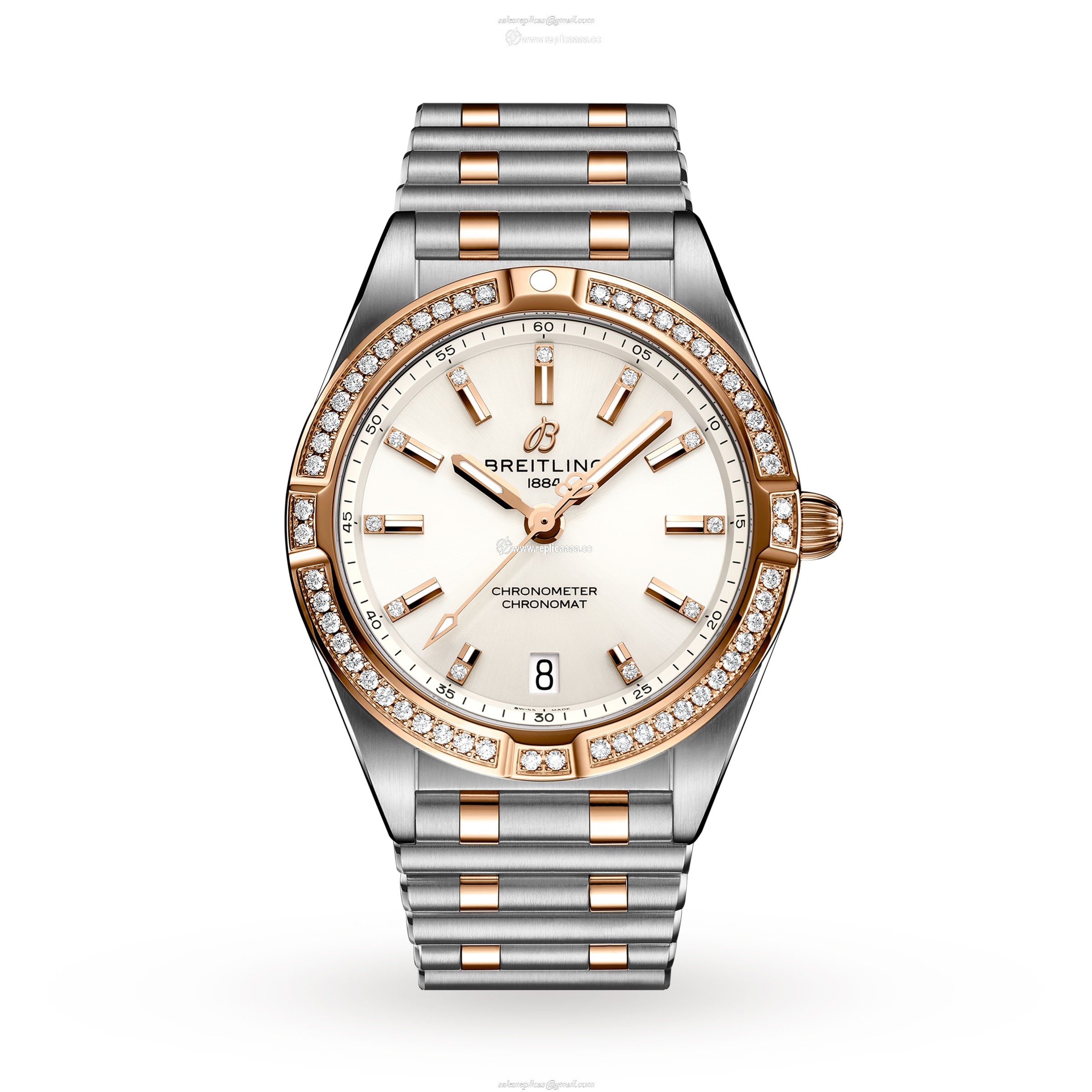 Breitling Chronomat 32 Stainless Steel 18k Red Gold (gem-set) details U77310591A1U1 1 Breitling Chronomat 32 Stainless Steel 18k Red Gold (gem-set) details U77310591A1U1