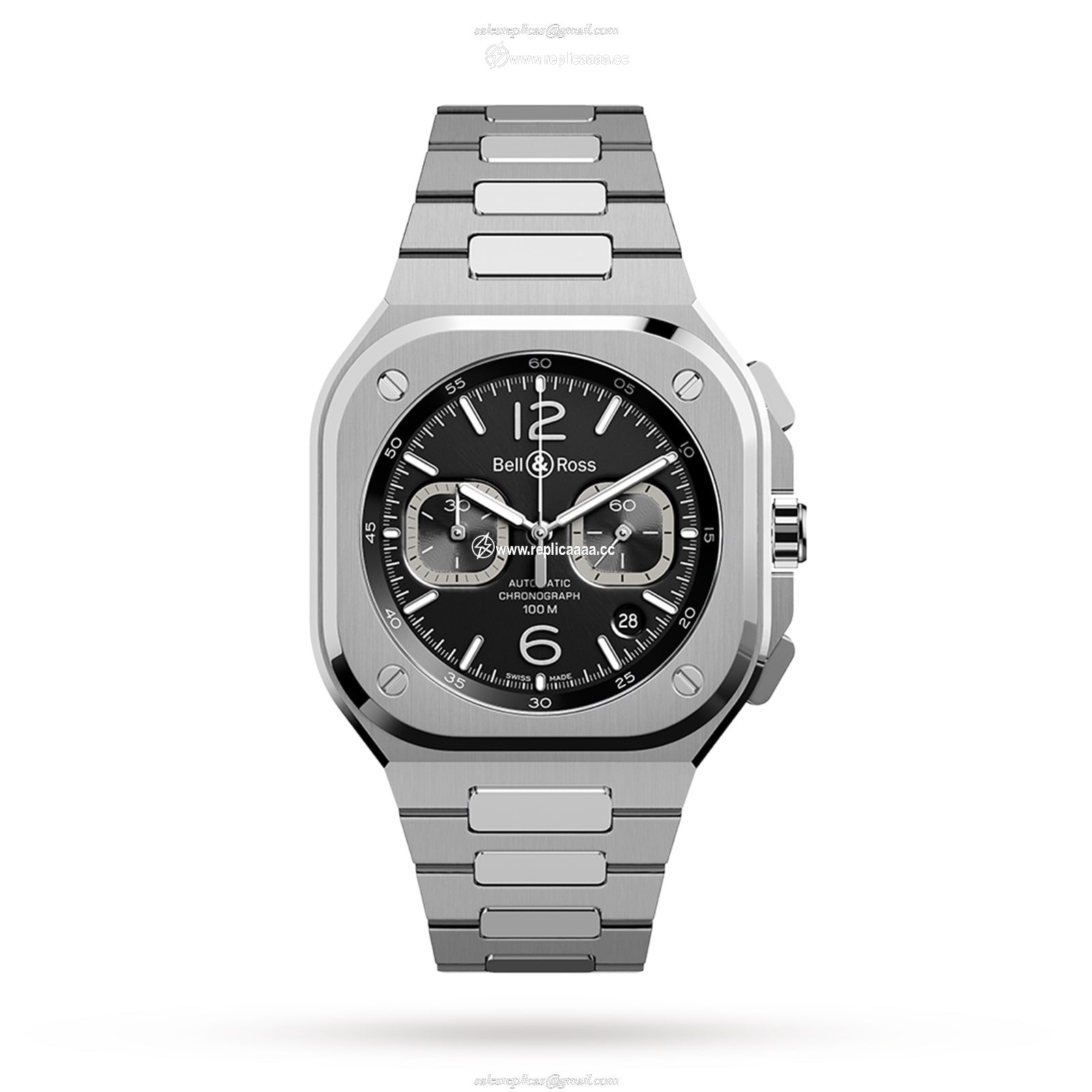 Bell & Ross BR 05 CHRONO BLACK STEEL 42mm BR05C-BLC-ST/SST