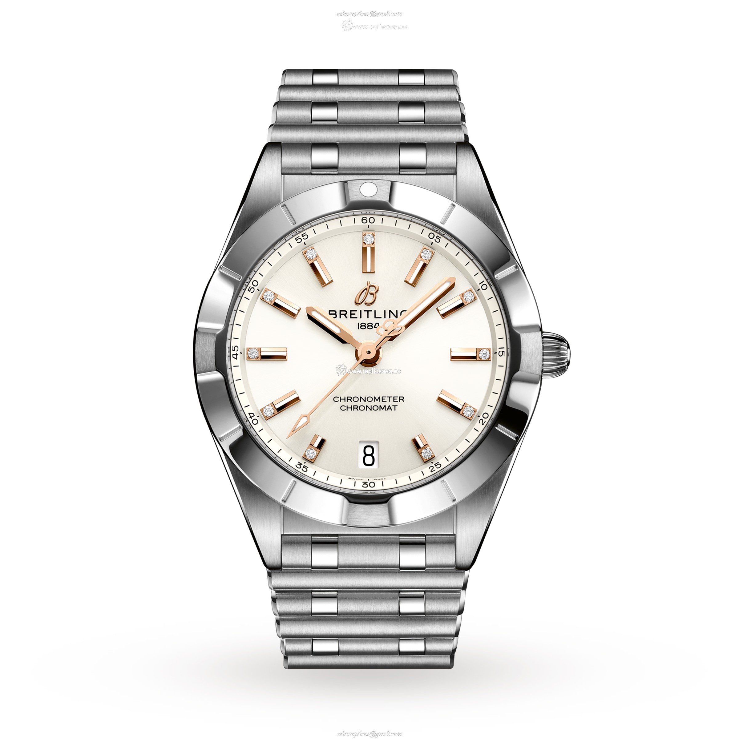 Breitling Chronomat 32 Stainless Steel - White details A77310101A3A1 1 Breitling Chronomat 32 Stainless Steel - White details A77310101A3A1