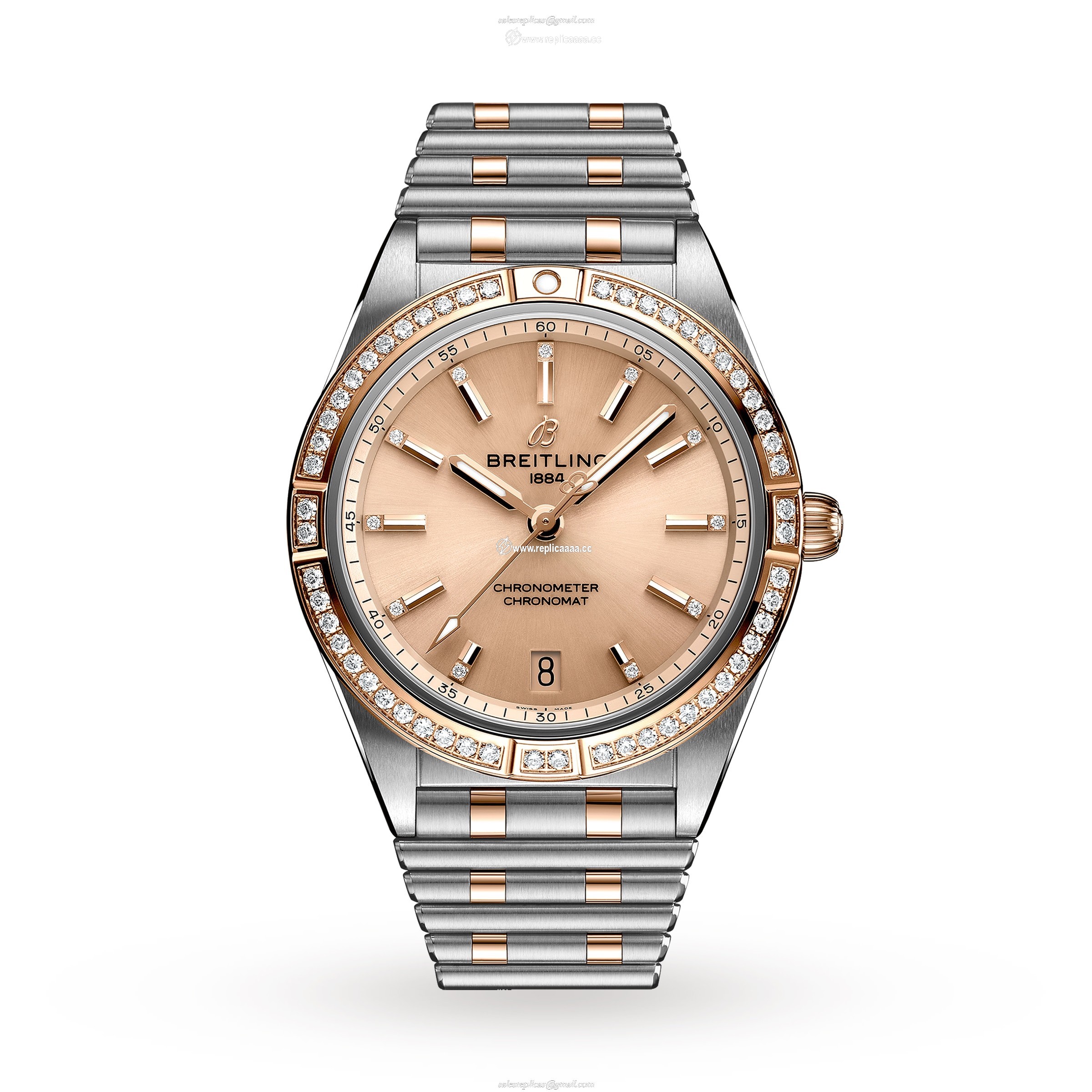Breitling Chronomat Automatic 36 Stainless Steel  18k Red Gold details U10380591K1U1