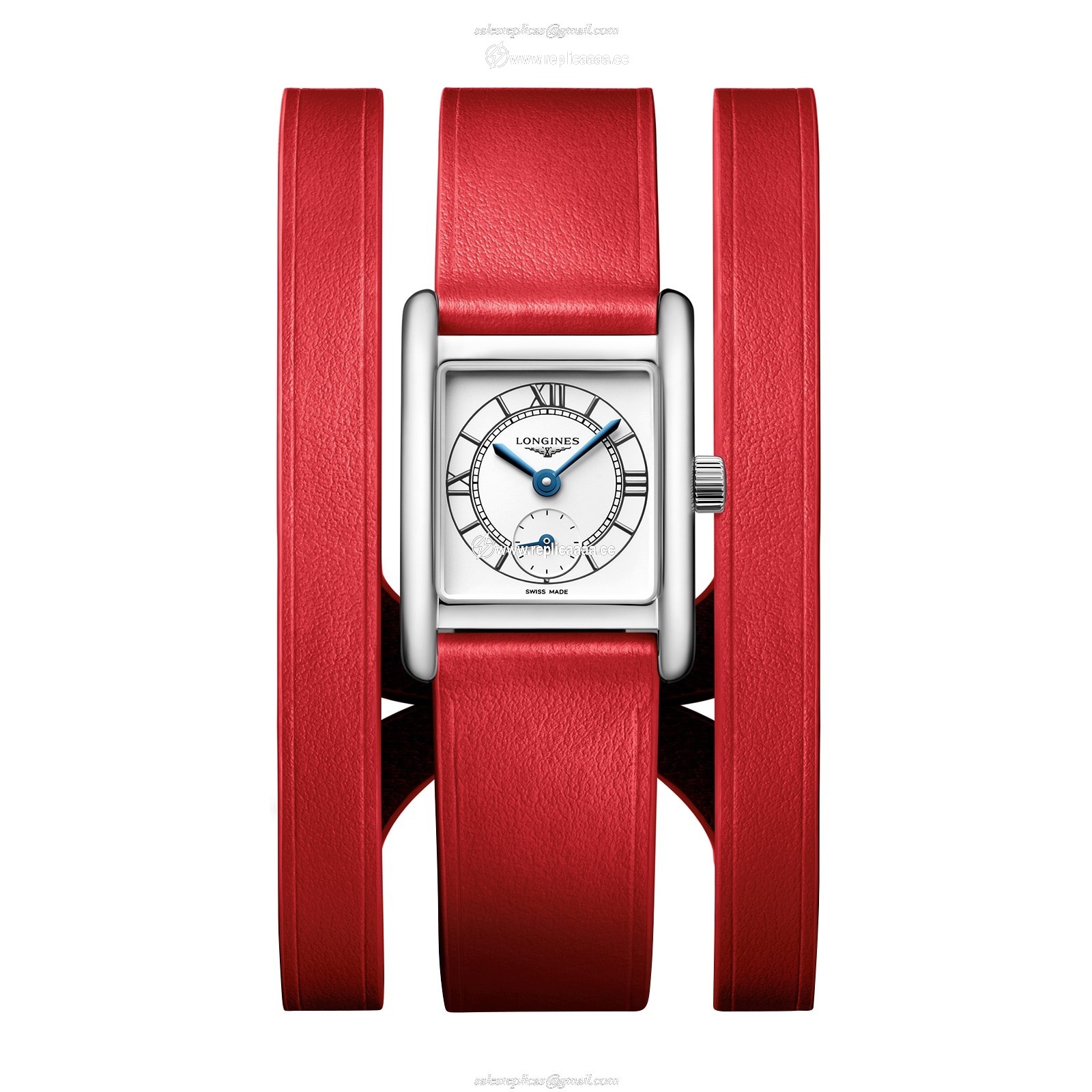 Longines Mini Dolcevita 21.5mm X 29mm Ladies details Red Strap L52004750
