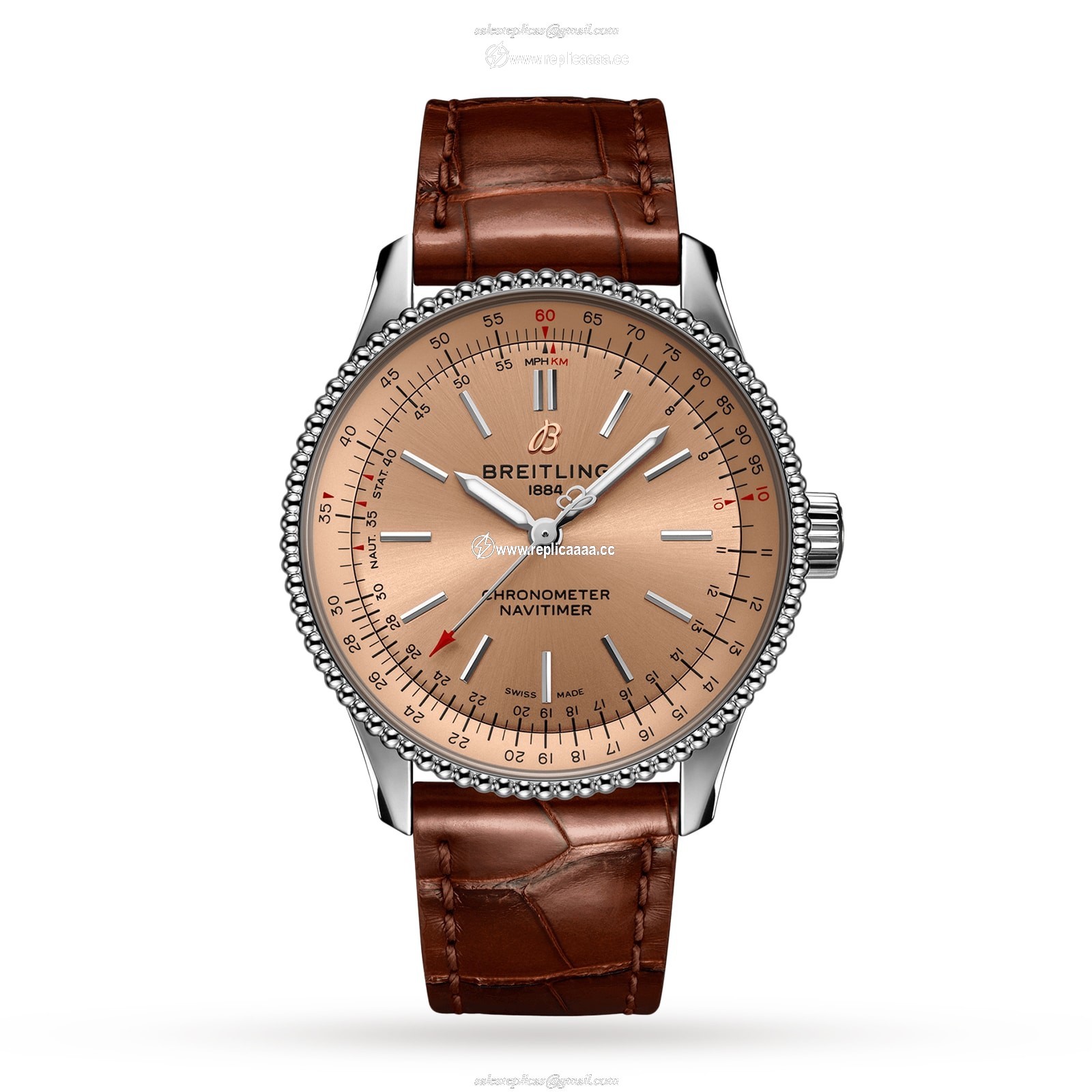 Breitling Navitimer Automatic 35 Stainless Steel Leather Strap details A17395201K1P1