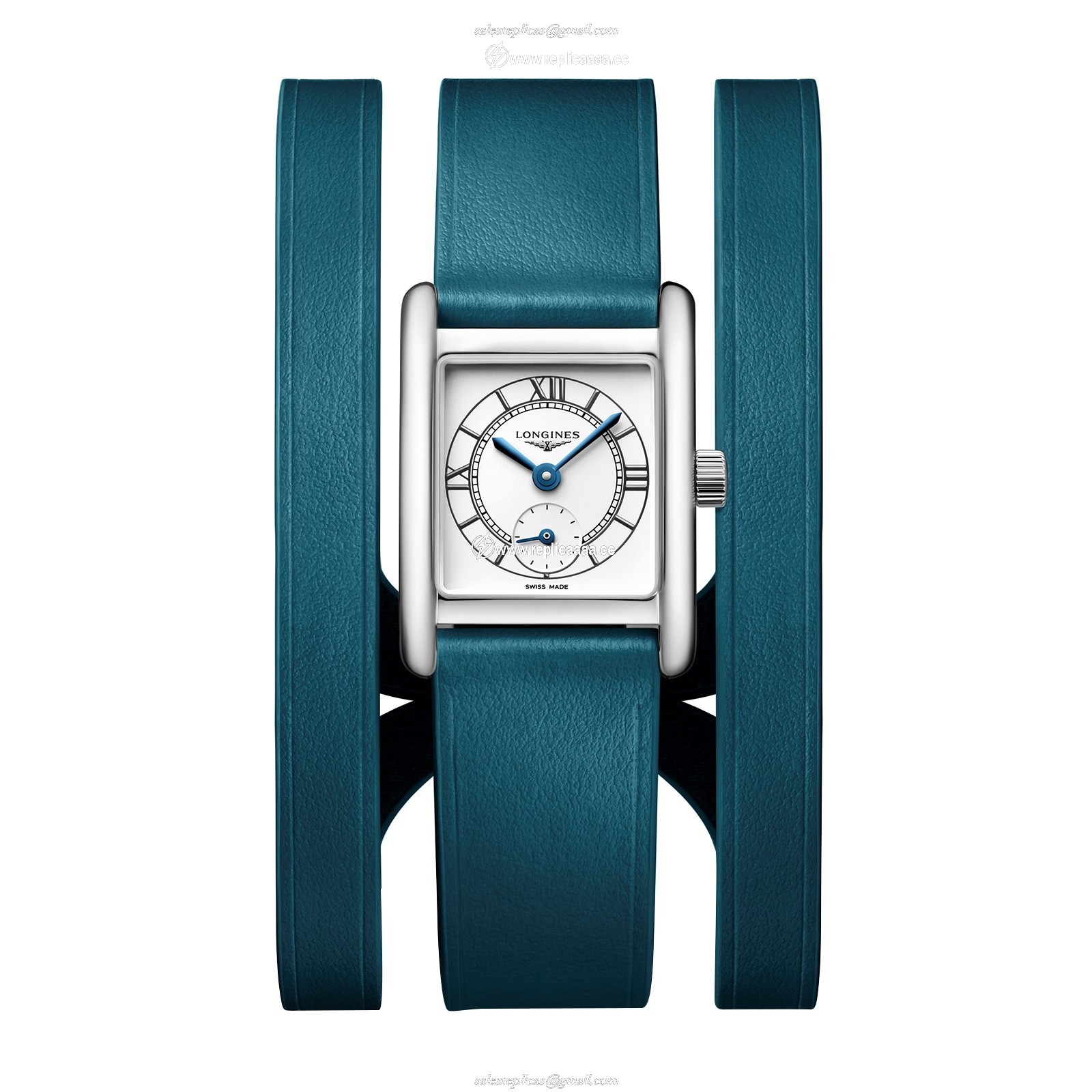 Longines Mini Dolcevita 21.5mm X 29mm Ladies details Green Strap L52004759 1 Longines Mini Dolcevita 21.5mm X 29mm Ladies details Green Strap L52004759