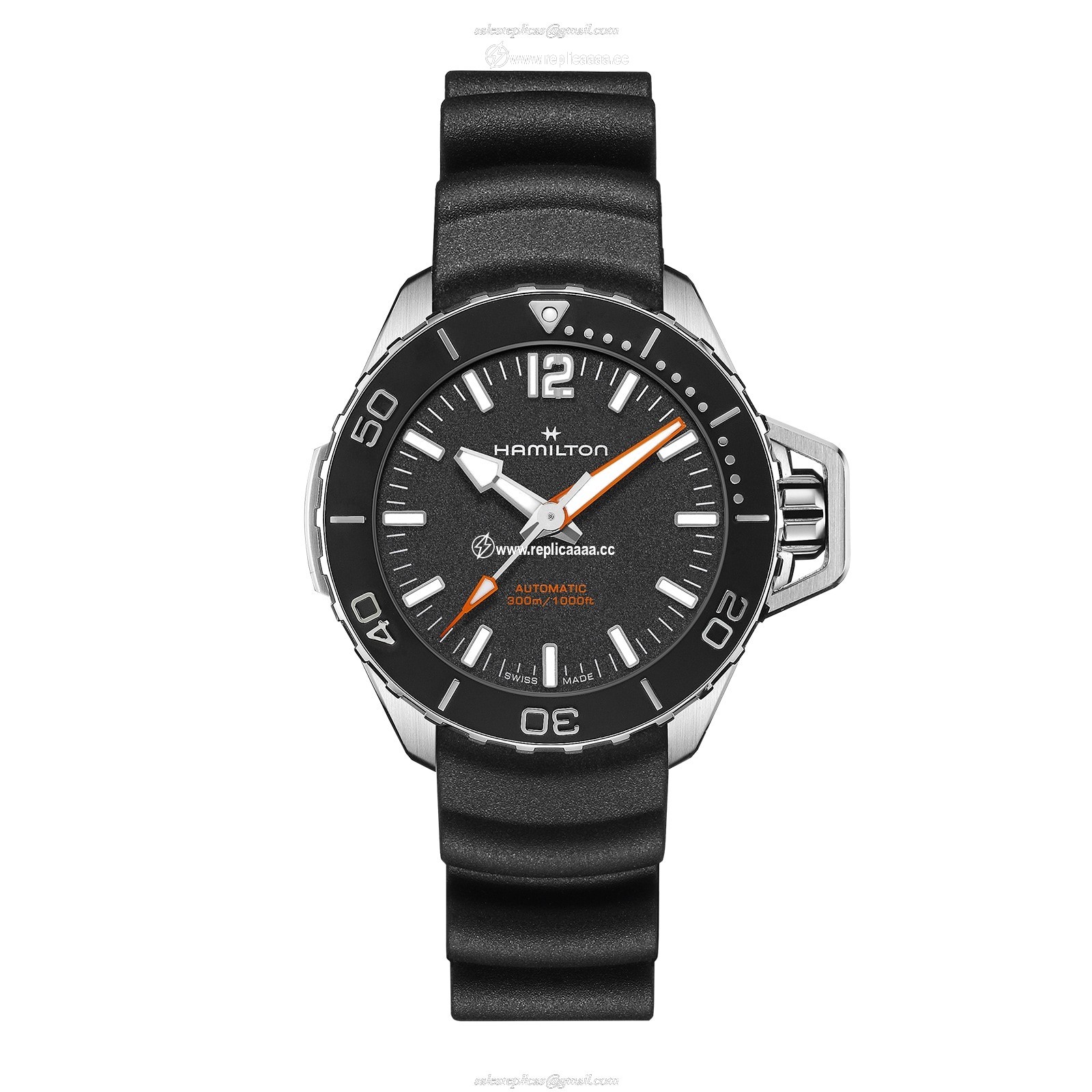 Hamilton Khaki Navy Frogman Auto 41mm Mens details Black H77455330 1 Hamilton Khaki Navy Frogman Auto 41mm Mens details Black H77455330