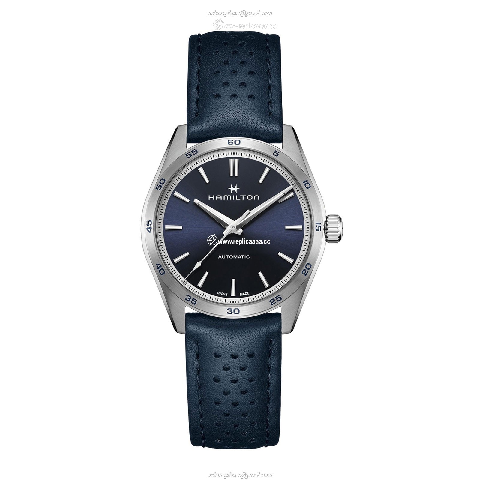 Hamilton Jazzmaster Performer Automatic 38mm Mens details Blue H36215640