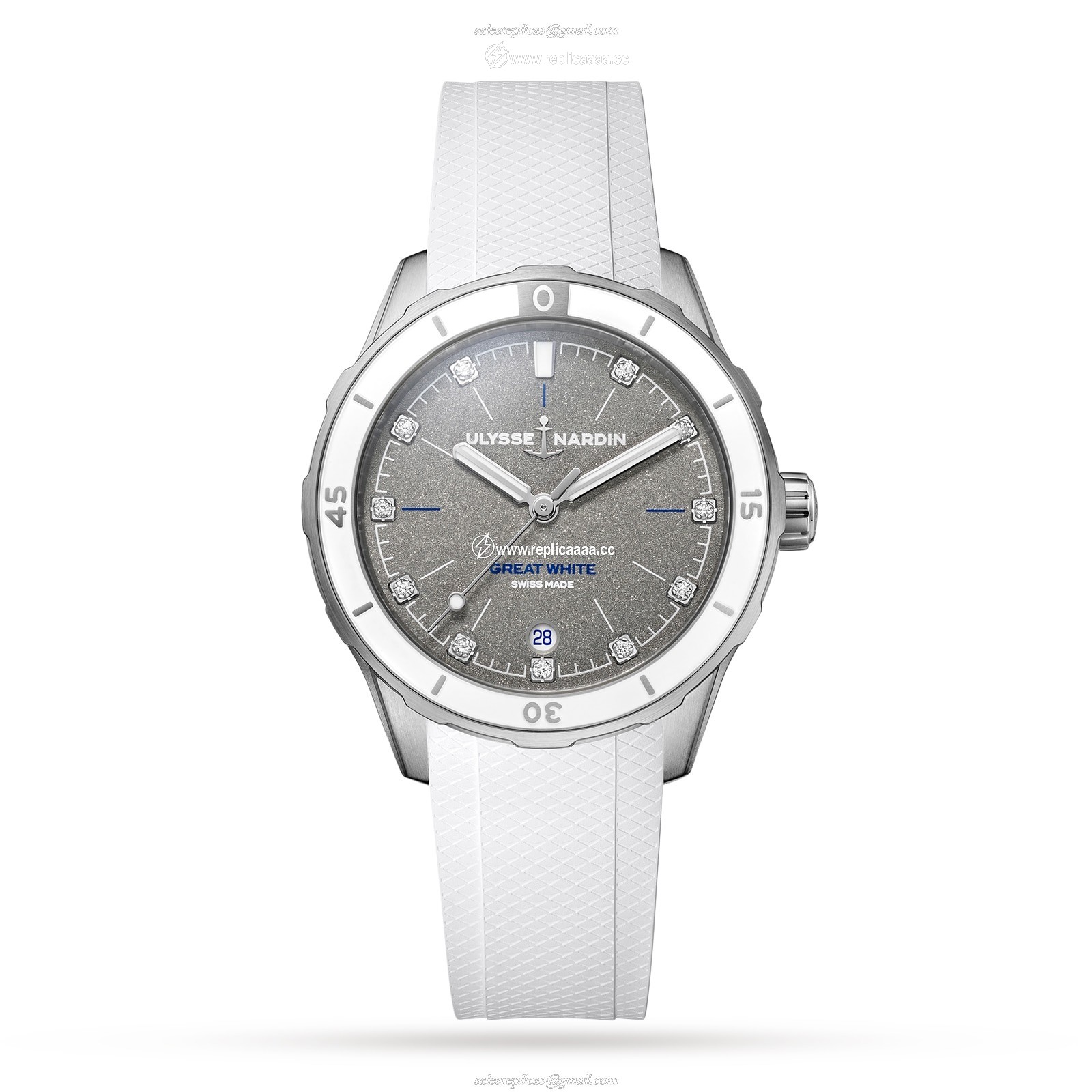 Ulysse Nardin Diver 39mm Stainless Steel Case And Bezel 8163-182LE-3/11-GW 1 Ulysse Nardin Diver 39mm Stainless Steel Case And Bezel 8163-182LE-3/11-GW