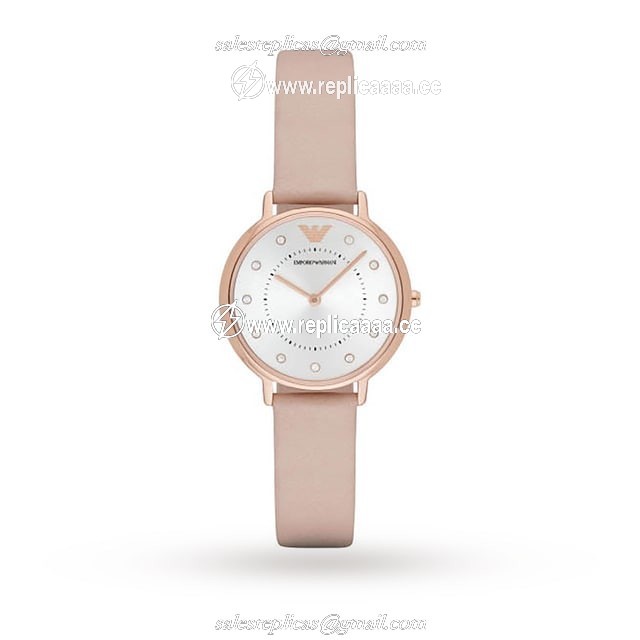 Emporio Armani Women's Crystal Leather Pink Strap details AR2510 1 Emporio Armani Women's Crystal Leather Pink Strap details AR2510