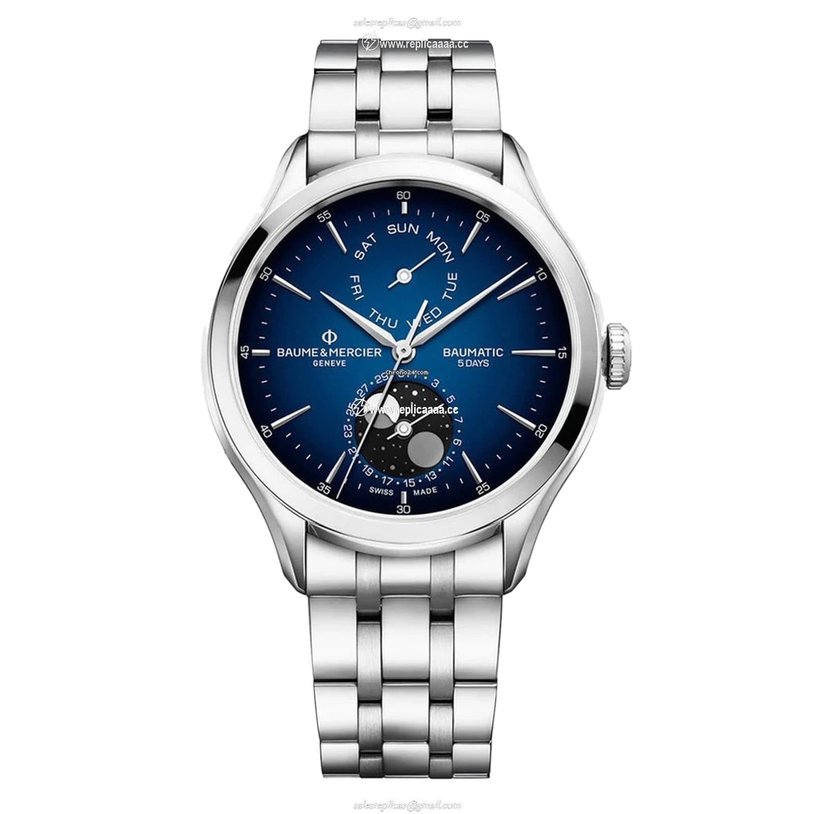 Baume & Mercier Clifton 42mm Mens details Blue BM0A10725