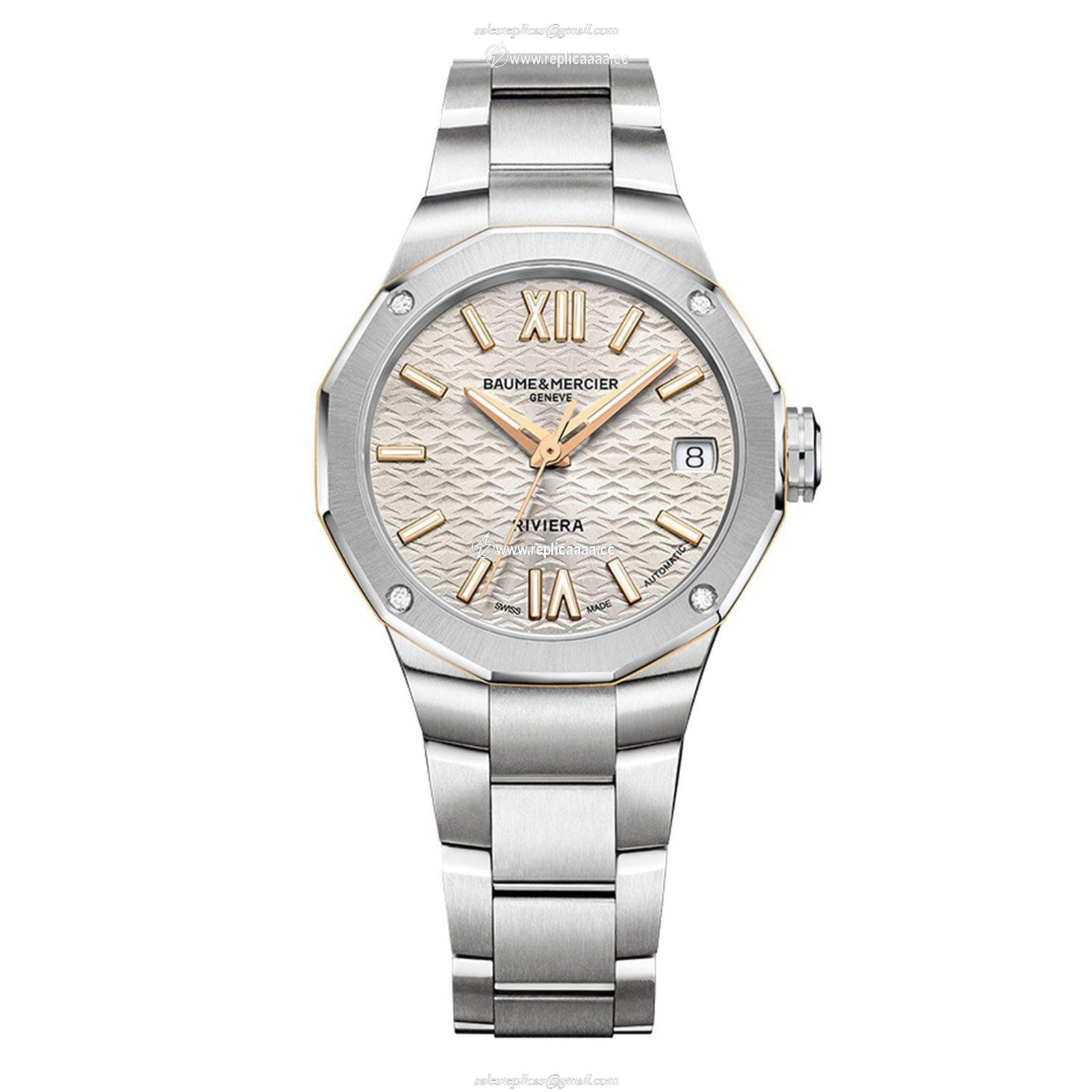 Baume & Mercier Riviera Automatic 33mm Ladies details Champagne BM0A10730 1 Baume & Mercier Riviera Automatic 33mm Ladies details Champagne BM0A10730