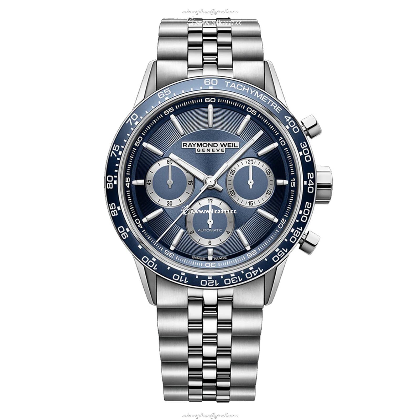 Raymond Weil Freelancer Automatic Chronograph 43.5mm Mens details Blue 7741-ST3-50021
