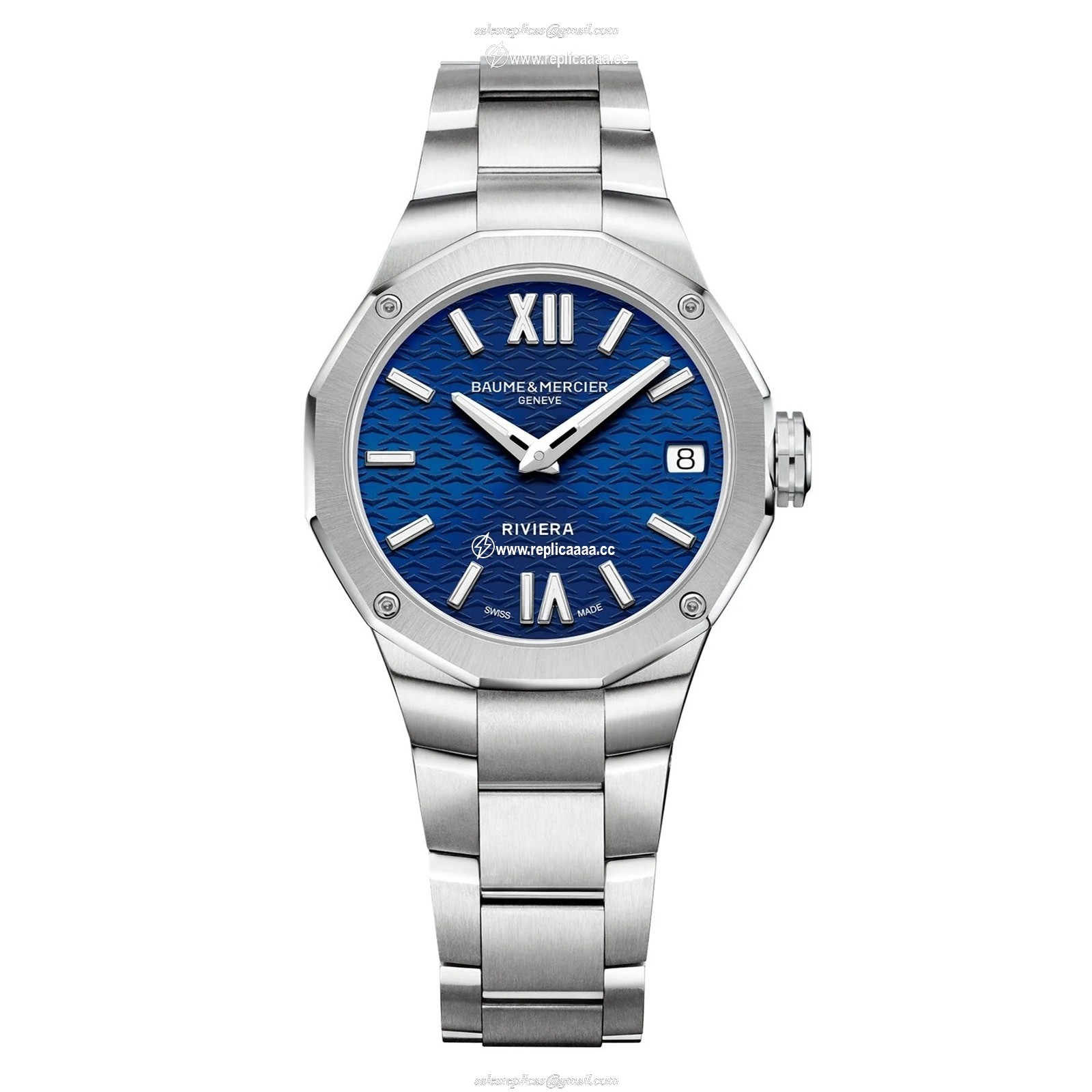 Baume & Mercier Riviera Automatic 33mm Ladies details Blue BM0A10727