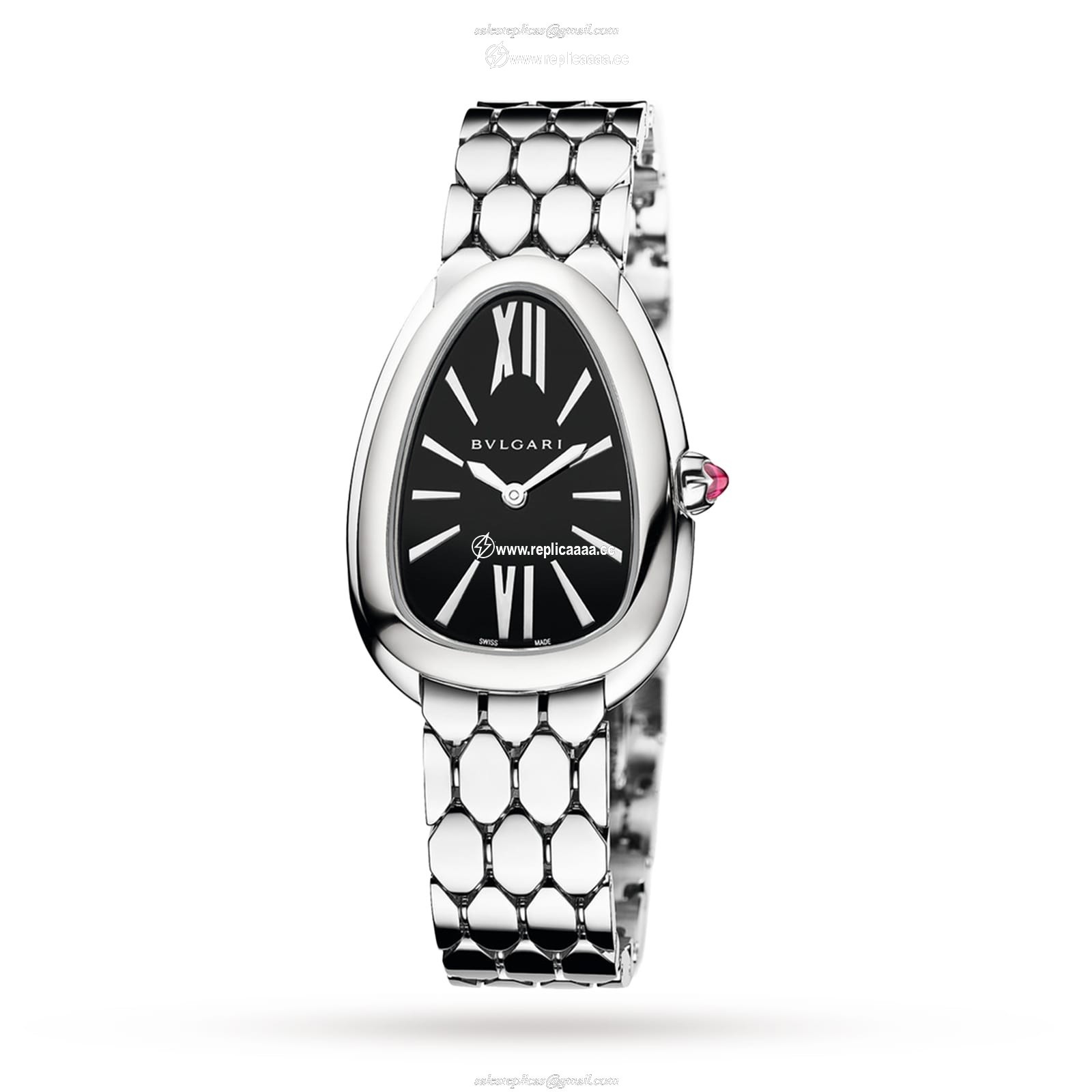 Bvlgari Serpenti Seduttori Steel and Black Dial 33mm 103451 1 Bvlgari Serpenti Seduttori Steel and Black Dial 33mm 103451