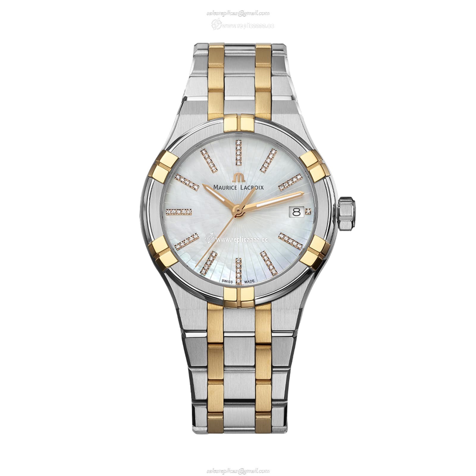 Maurice Lacroix Aikon Quartz Date 35mm Ladies details Mother Of Pearl AI1106-PVP02-170-1 1 Maurice Lacroix Aikon Quartz Date 35mm Ladies details Mother Of Pearl AI1106-PVP02-170-1