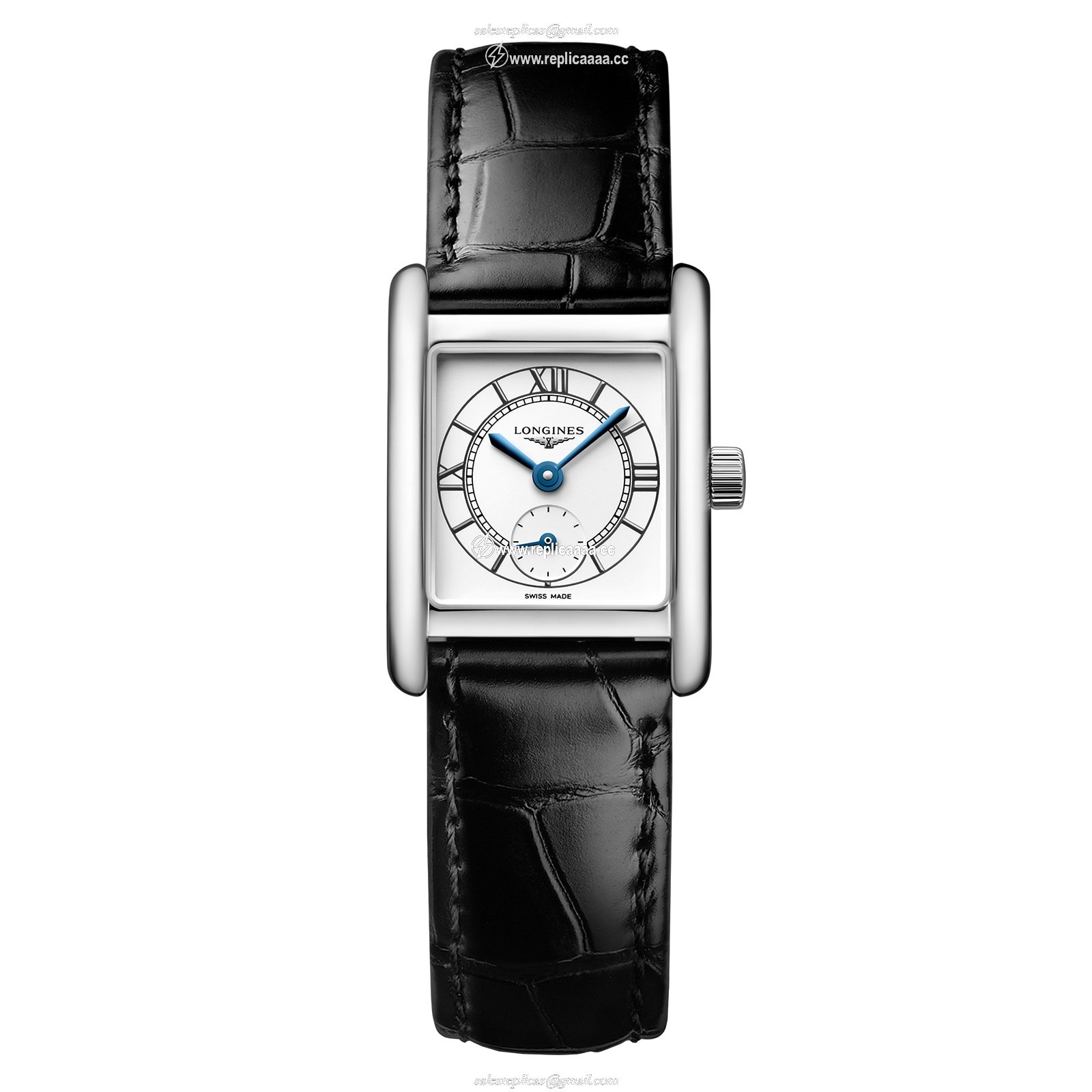 Longines Mini Dolce Vita 21.5mm X 29mm Ladies details Silver Black Alligator L52004752 1 Longines Mini Dolce Vita 21.5mm X 29mm Ladies details Silver Black Alligator L52004752