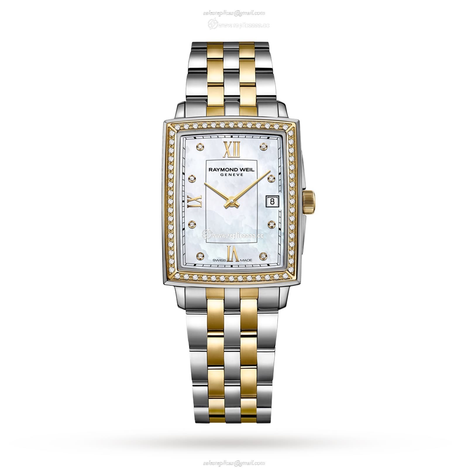 Raymond Weil Toccata Ladies Rectangular 68 Diamonds details 22.6mm 5925-SPS-00995