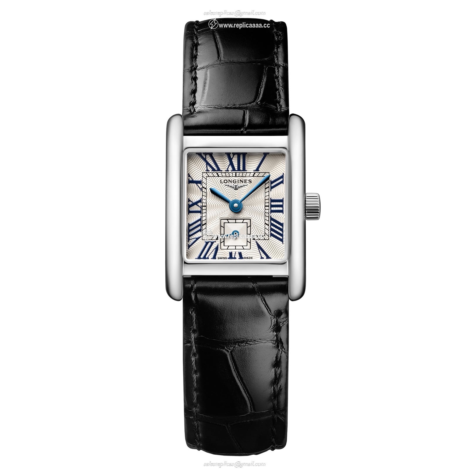 Longines Mini Dolce Vita 21.5mm X 29mm Ladies details Silver Black Alligator L52004712 1 Longines Mini Dolce Vita 21.5mm X 29mm Ladies details Silver Black Alligator L52004712