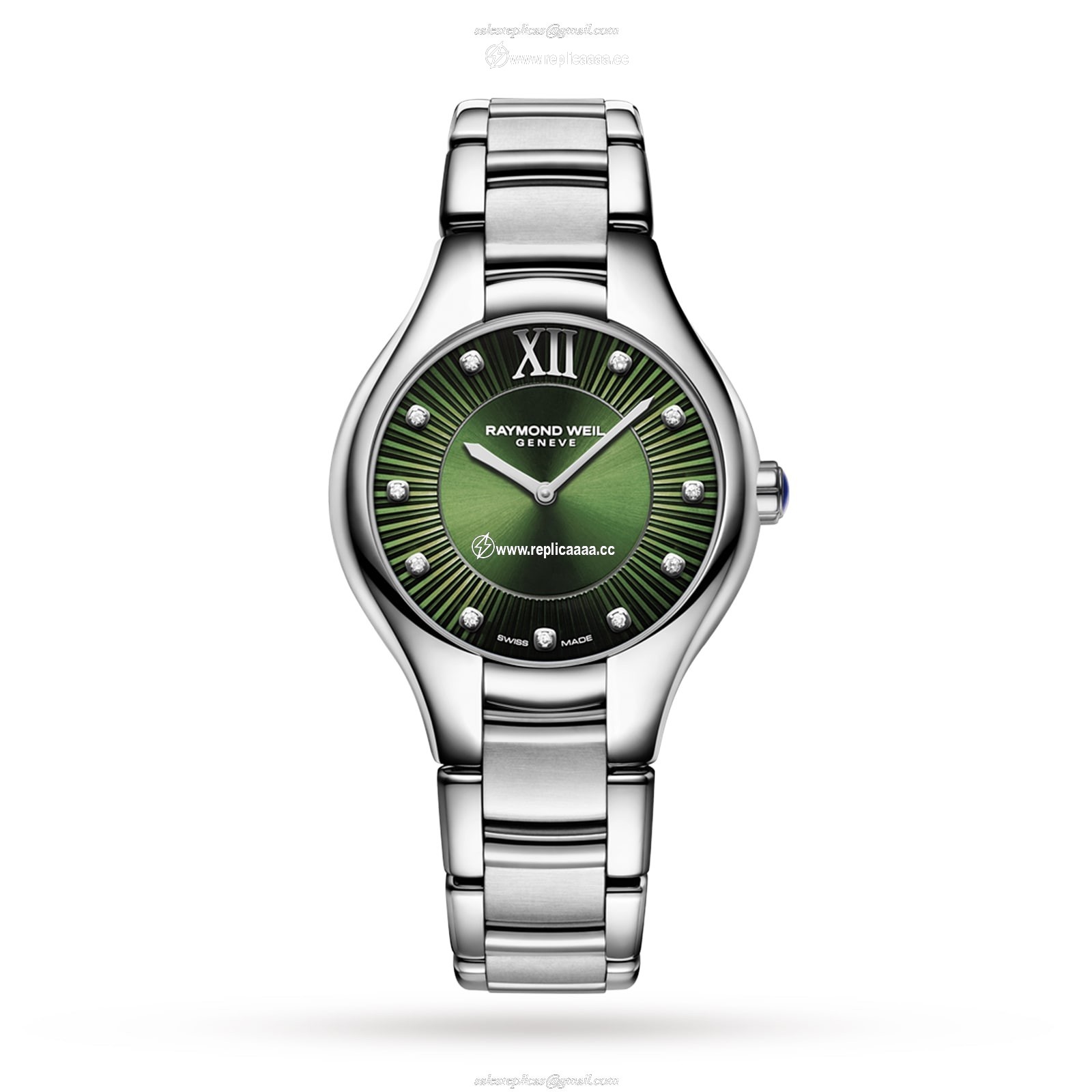 Raymond Weil Noemia Green Dial Stainless Steel Diamond details 32mm 5132-ST-52181 1 Raymond Weil Noemia Green Dial Stainless Steel Diamond details 32mm 5132-ST-52181