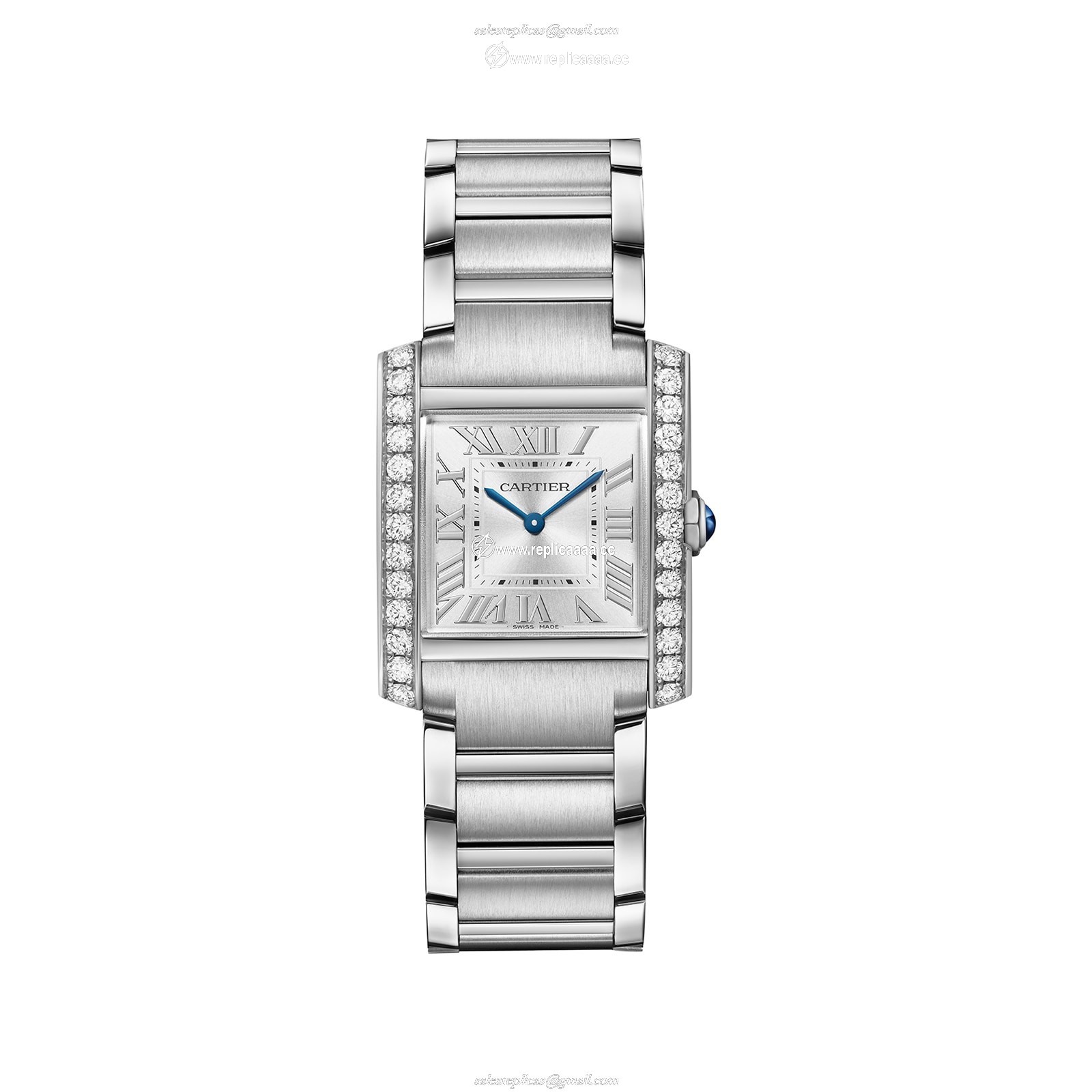 Cartier Tank Francaise details medium model quartz movement. W4TA0021 1 Cartier Tank Francaise details medium model quartz movement. W4TA0021