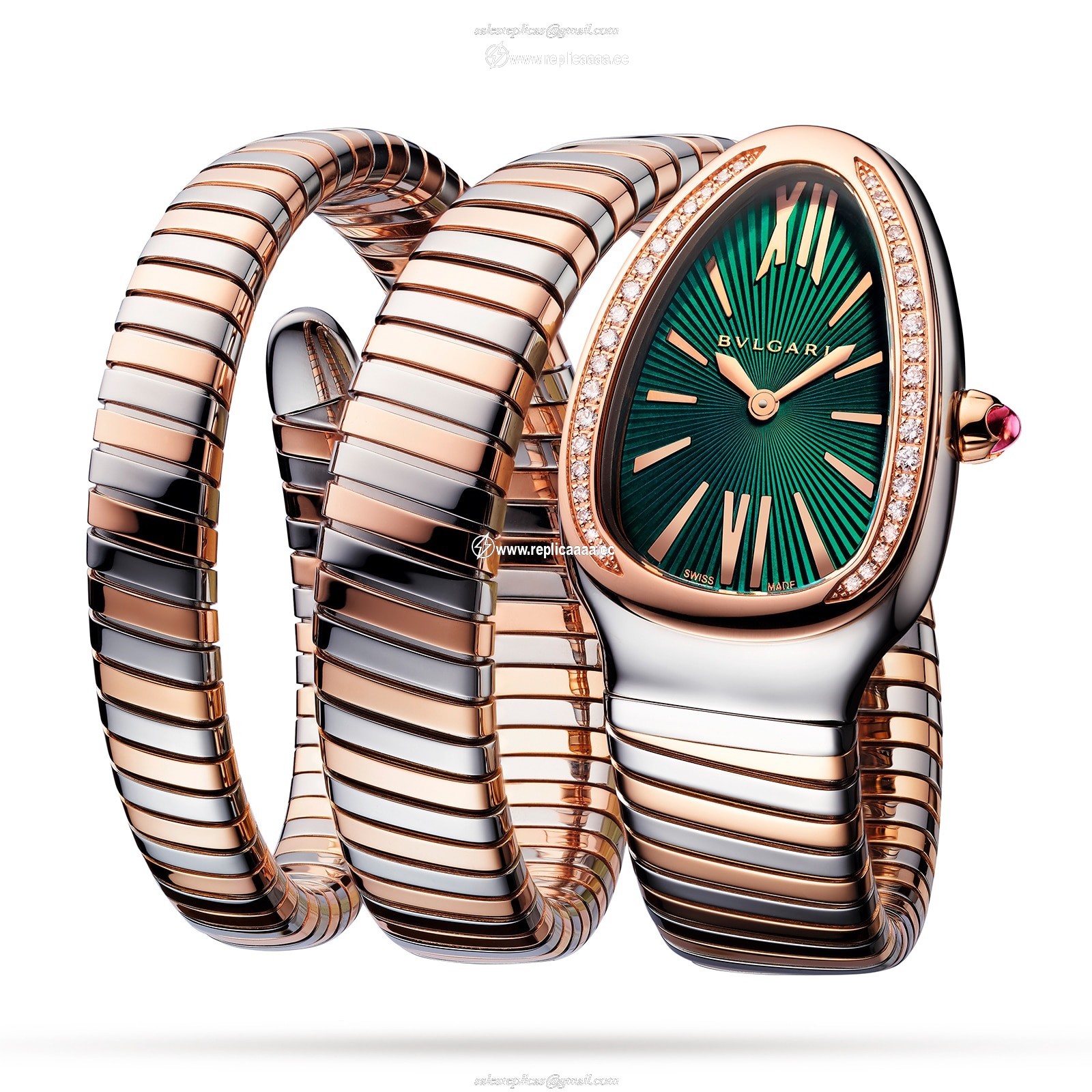 Bvlgari Serpenti Tubogas 35mm Green Dial Ladies details 102791 1 Bvlgari Serpenti Tubogas 35mm Green Dial Ladies details 102791