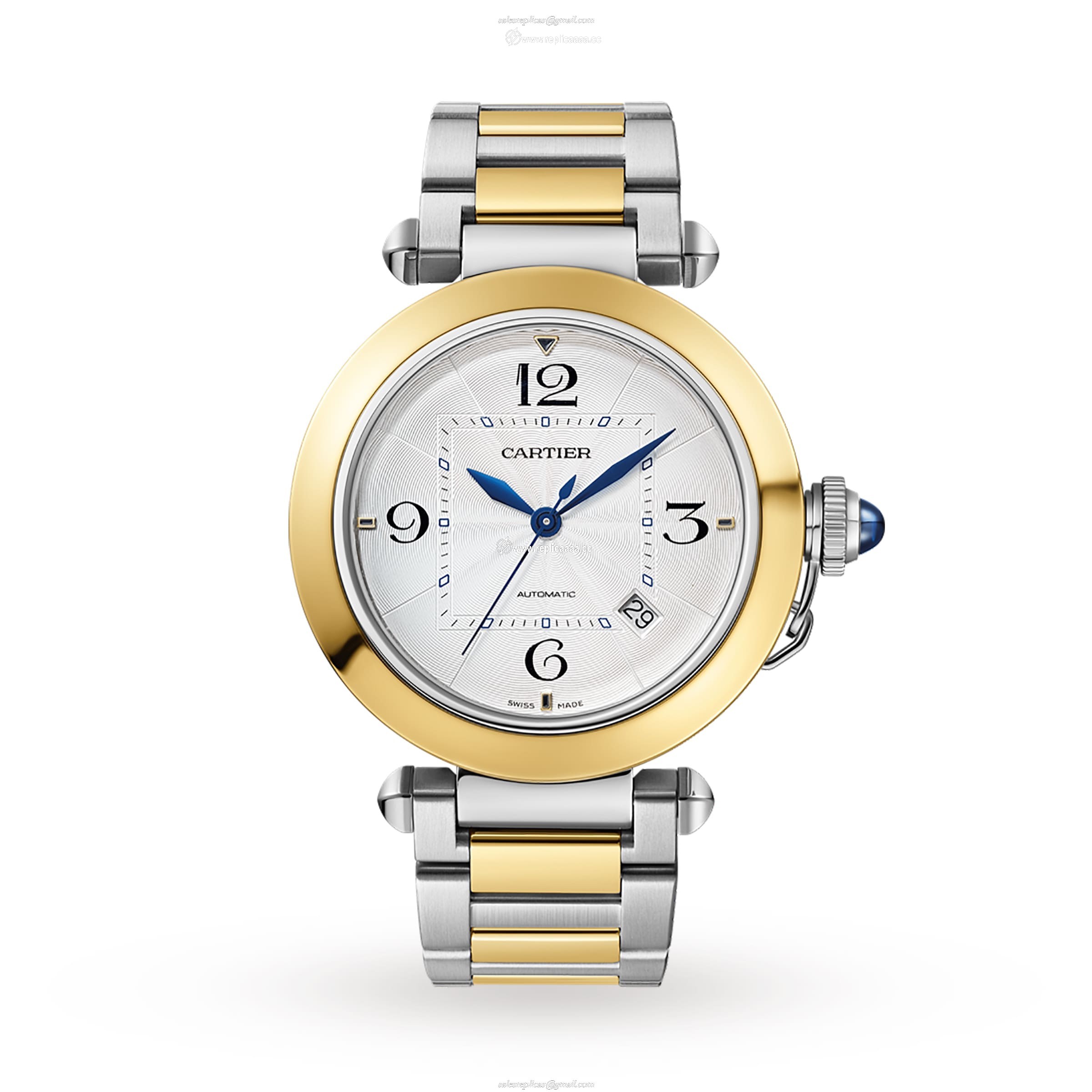 Cartier Pasha De Cartier 41mm Automatic Movement Yellow Gold And Steel Interchangeable Metal And Leather Straps W2PA0009