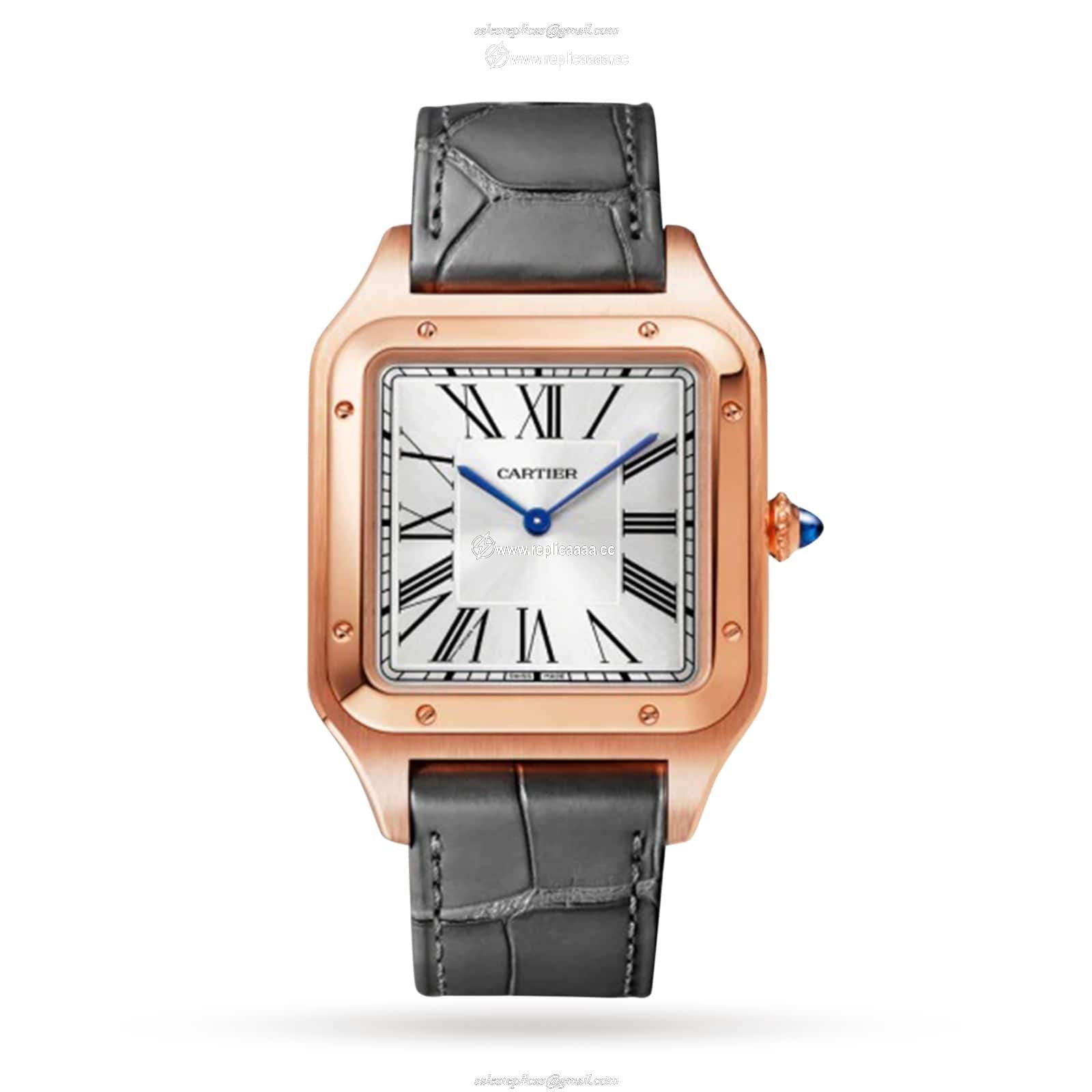 Cartier Santos-Dumont details Extra-Large Model Rose Gold Leather Strap WGSA0032