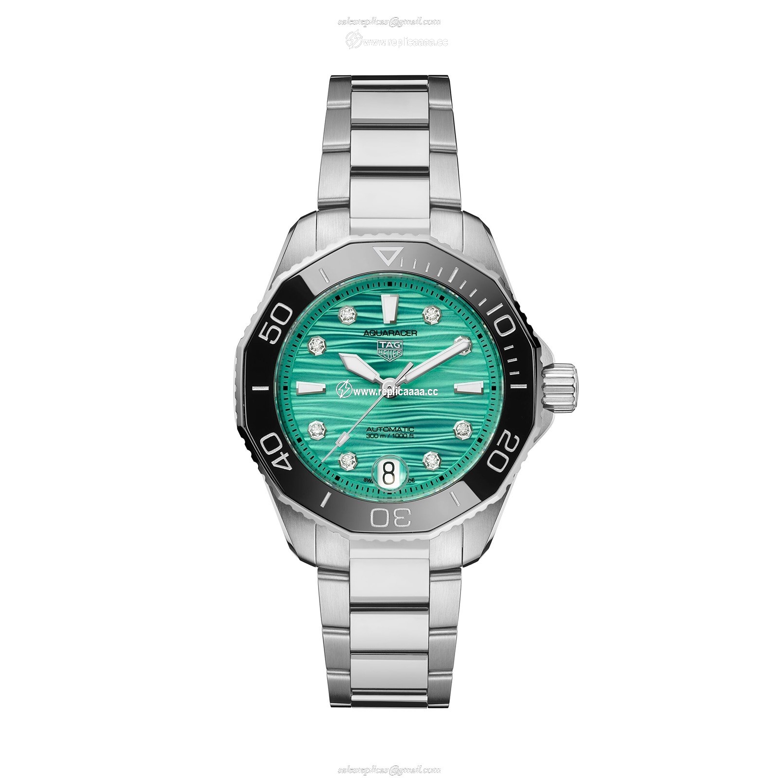 TAG Heuer Aquaracer Professional 300 36mm Ladies details Turquoise WBP231K.BA0618