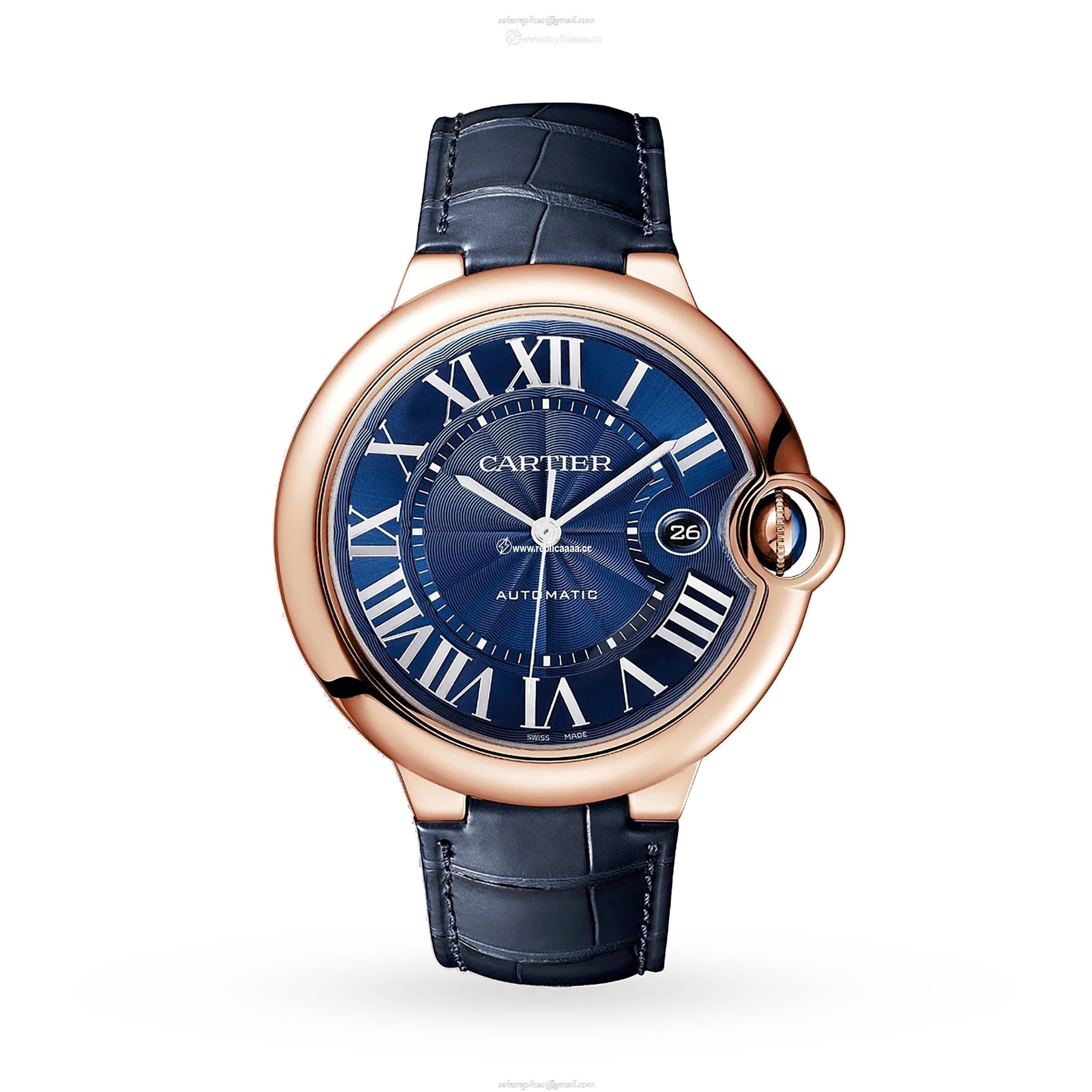 Cartier Ballon Bleu de details 42 mm 18K rose gold leather WGBB0036 1 Cartier Ballon Bleu de details 42 mm 18K rose gold leather WGBB0036