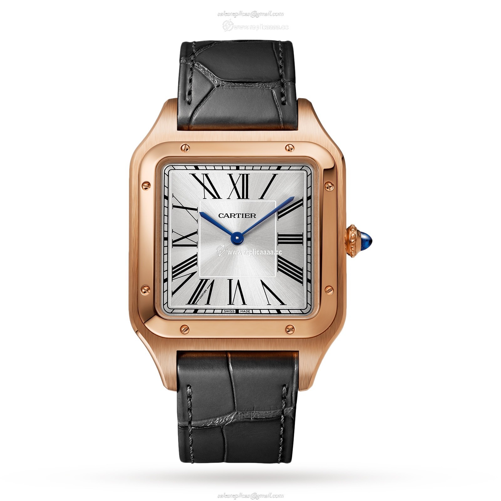 Cartier Santos-Dumont details Extra-Large Model Rose Gold Leather Strap WGSA0032 1 Cartier Santos-Dumont details Extra-Large Model Rose Gold Leather Strap WGSA0032