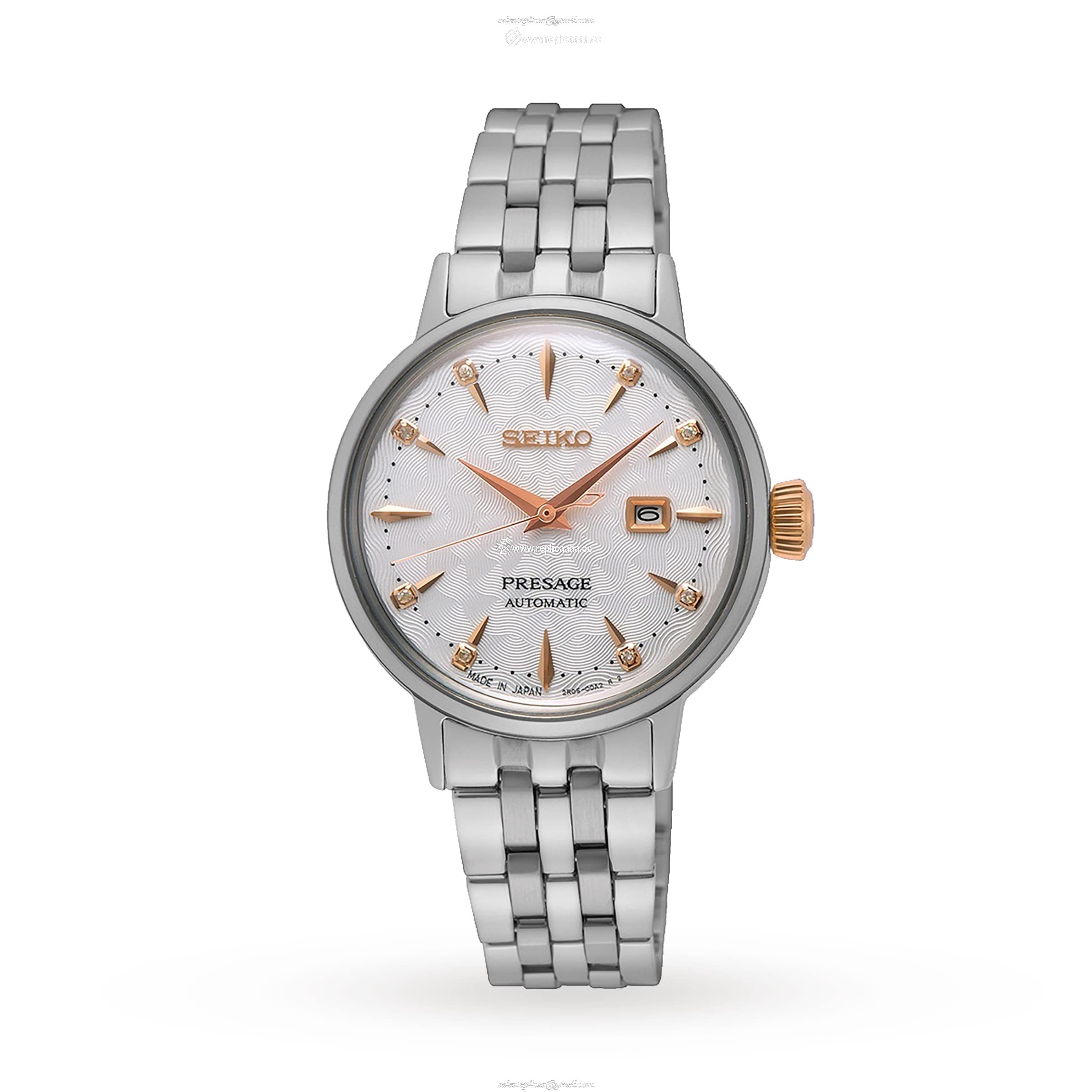 Seiko Presage Cocktail Time 'Clover Club' Diamond Twist Ladies details SRE009J1