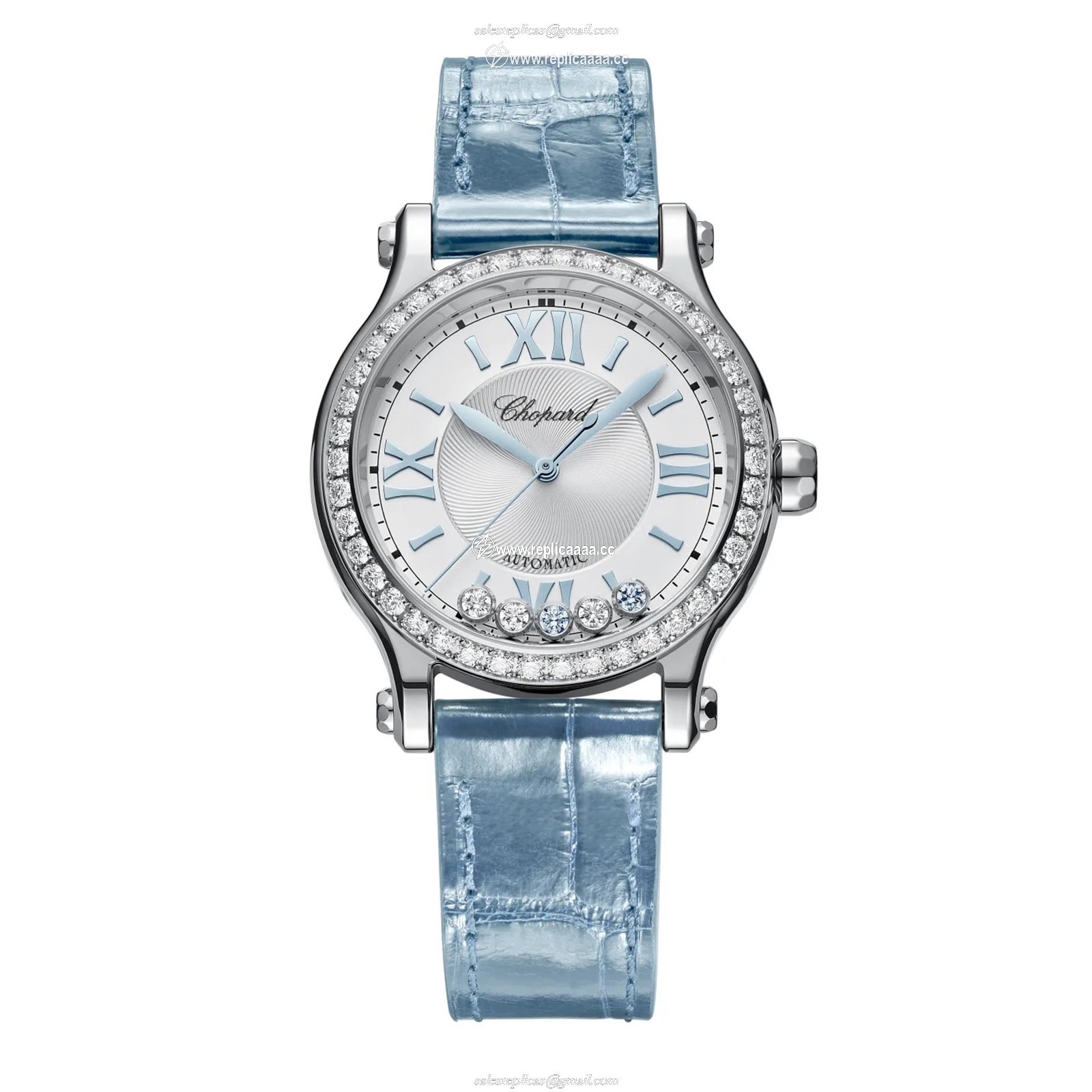 Chopard Happy Sport 33mm Aqua Marine Limited Editon Ladies details Silver 278608-3009 1 Chopard Happy Sport 33mm Aqua Marine Limited Editon Ladies details Silver 278608-3009