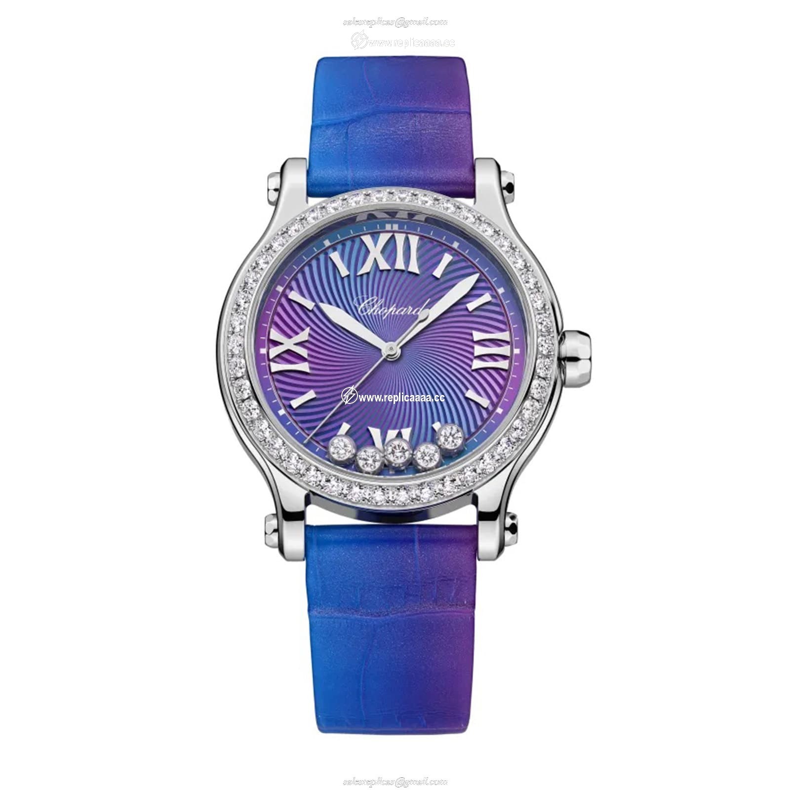 Chopard Happy Sport Blue and Purple Ladies details 278608-3006 1 Chopard Happy Sport Blue and Purple Ladies details 278608-3006